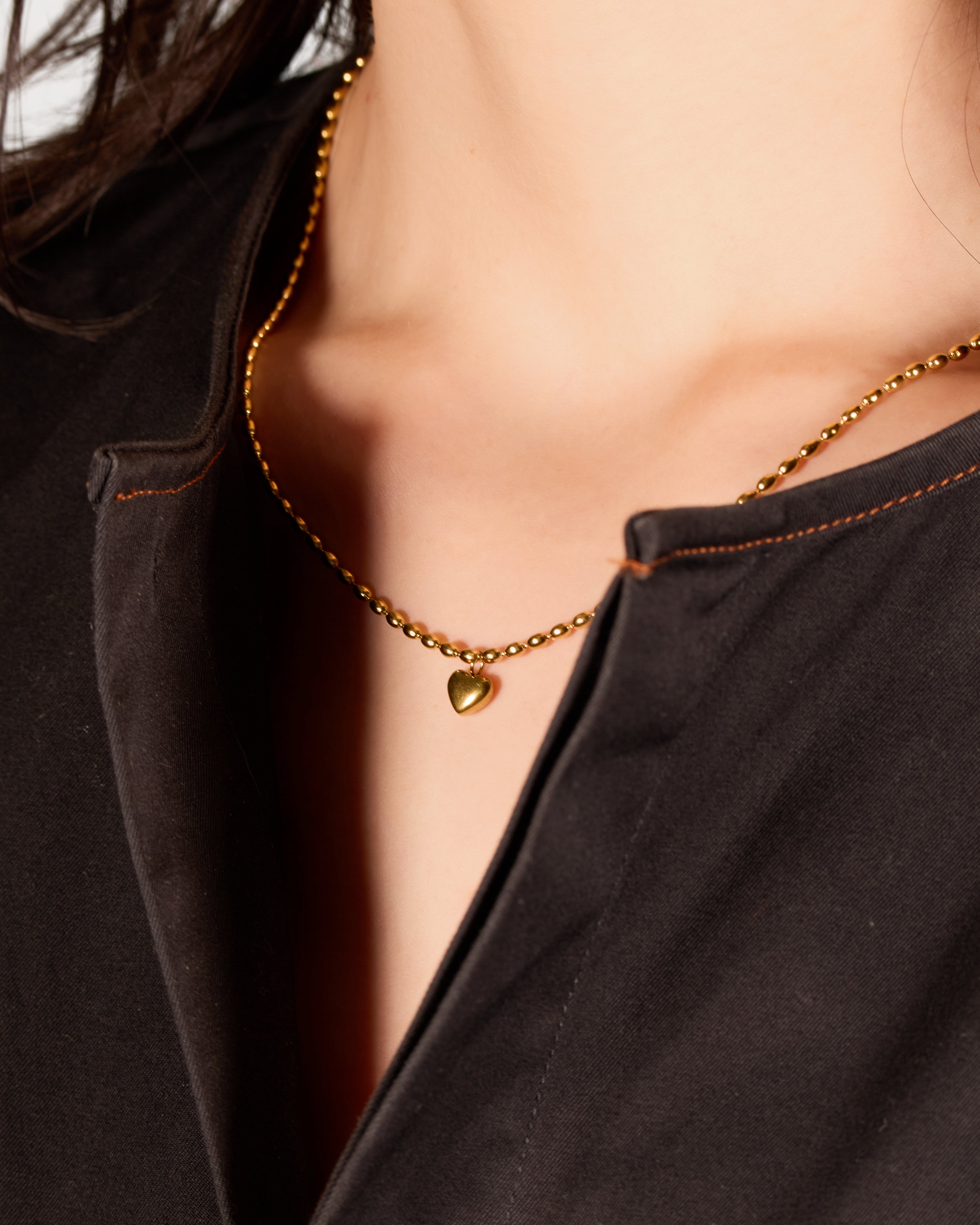 ball chain heart necklace