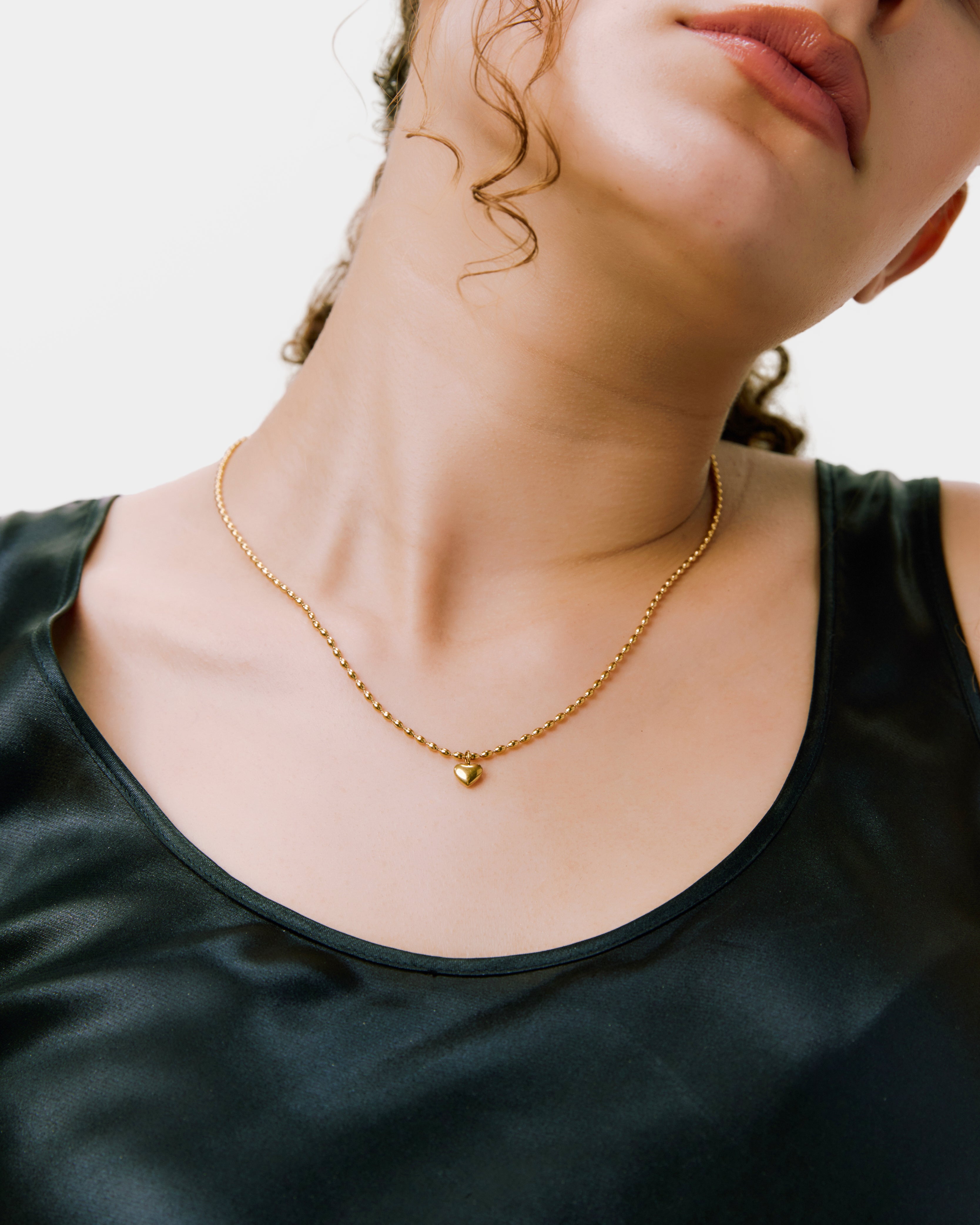 ball chain heart necklace