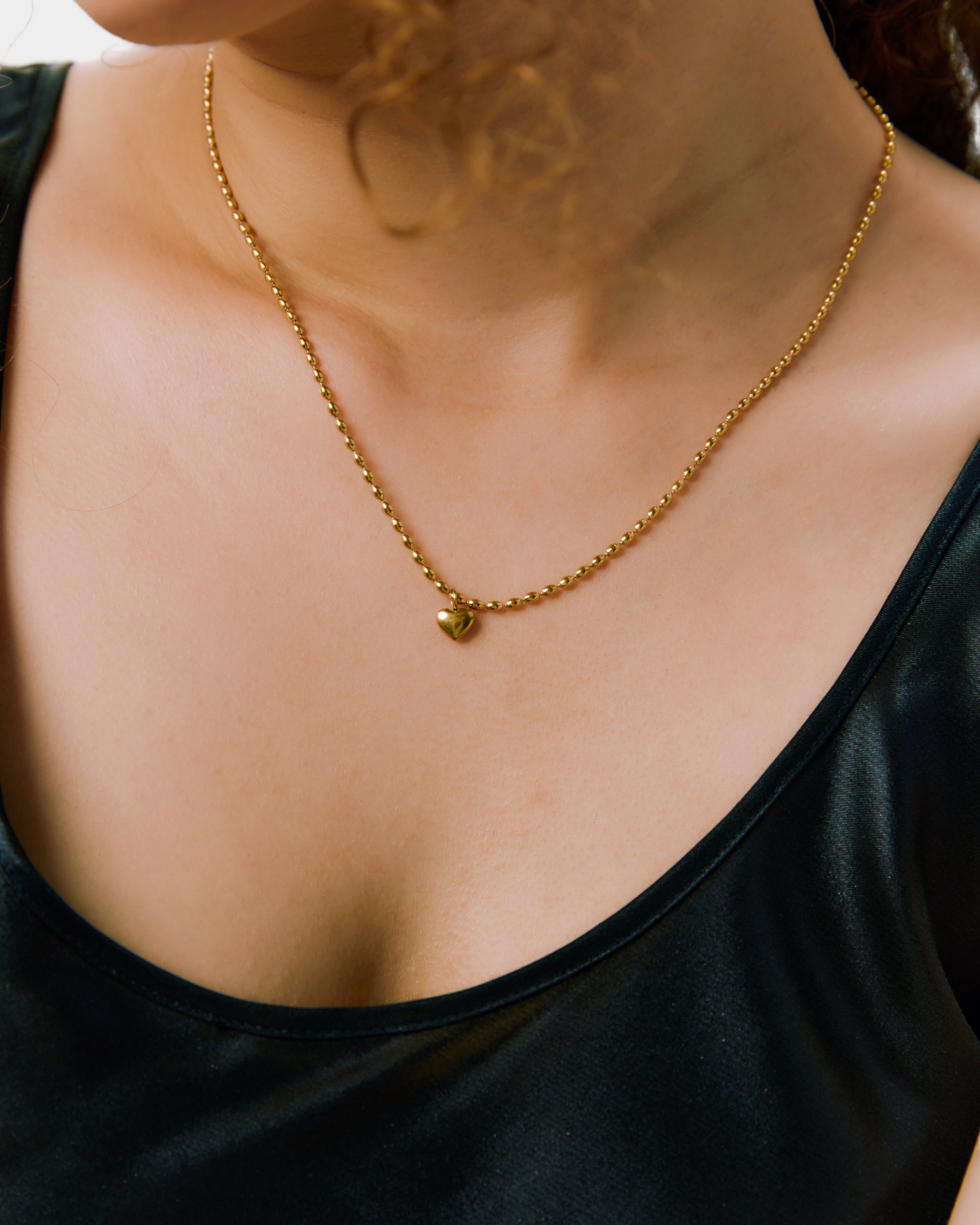 ball chain heart necklace