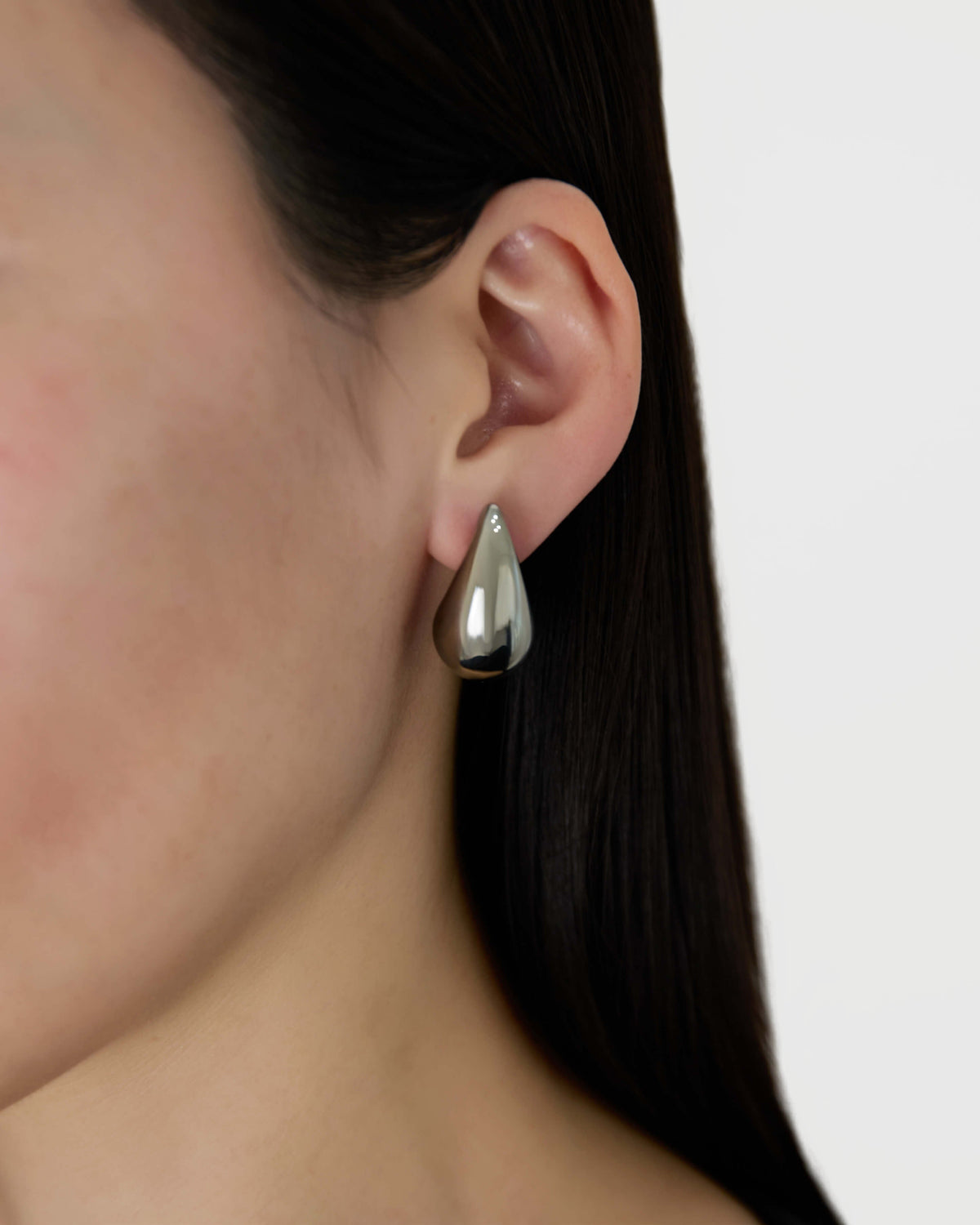 Bold Drop Pierce - Silver