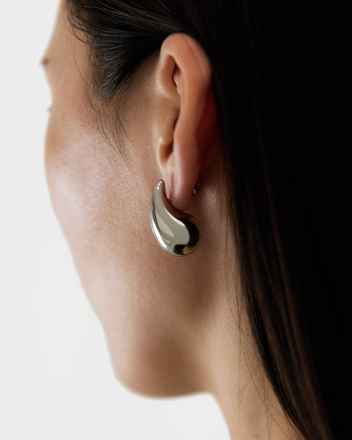 Bold Drop Pierce - Silver