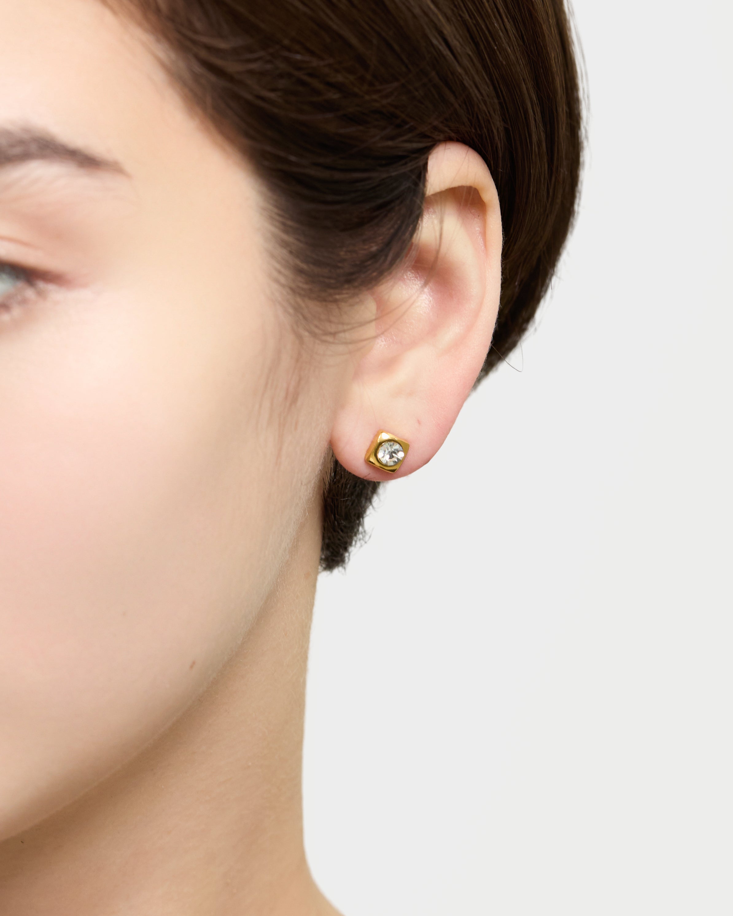 Cut Accent Square Earrings