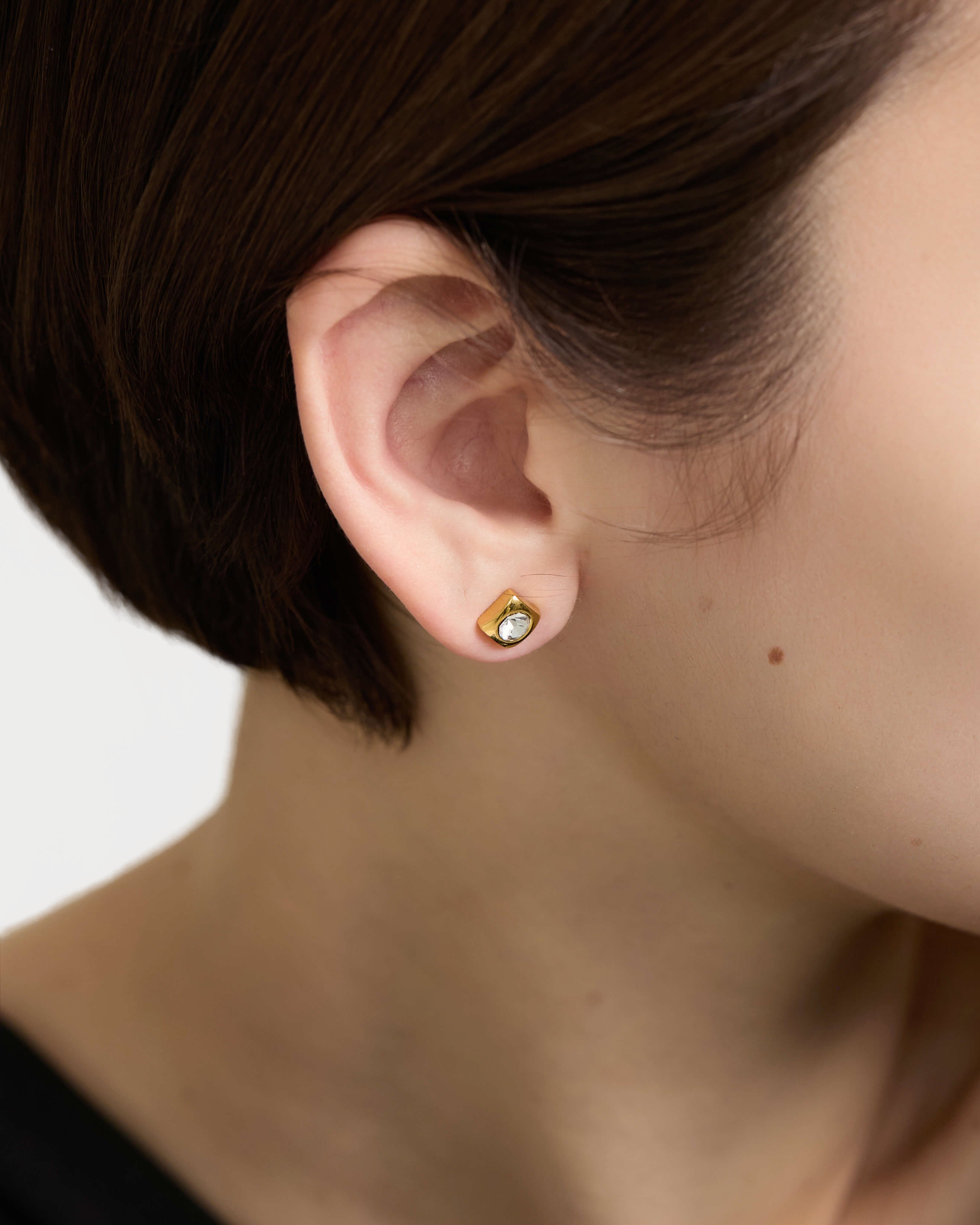 Cut Accent Square Earrings