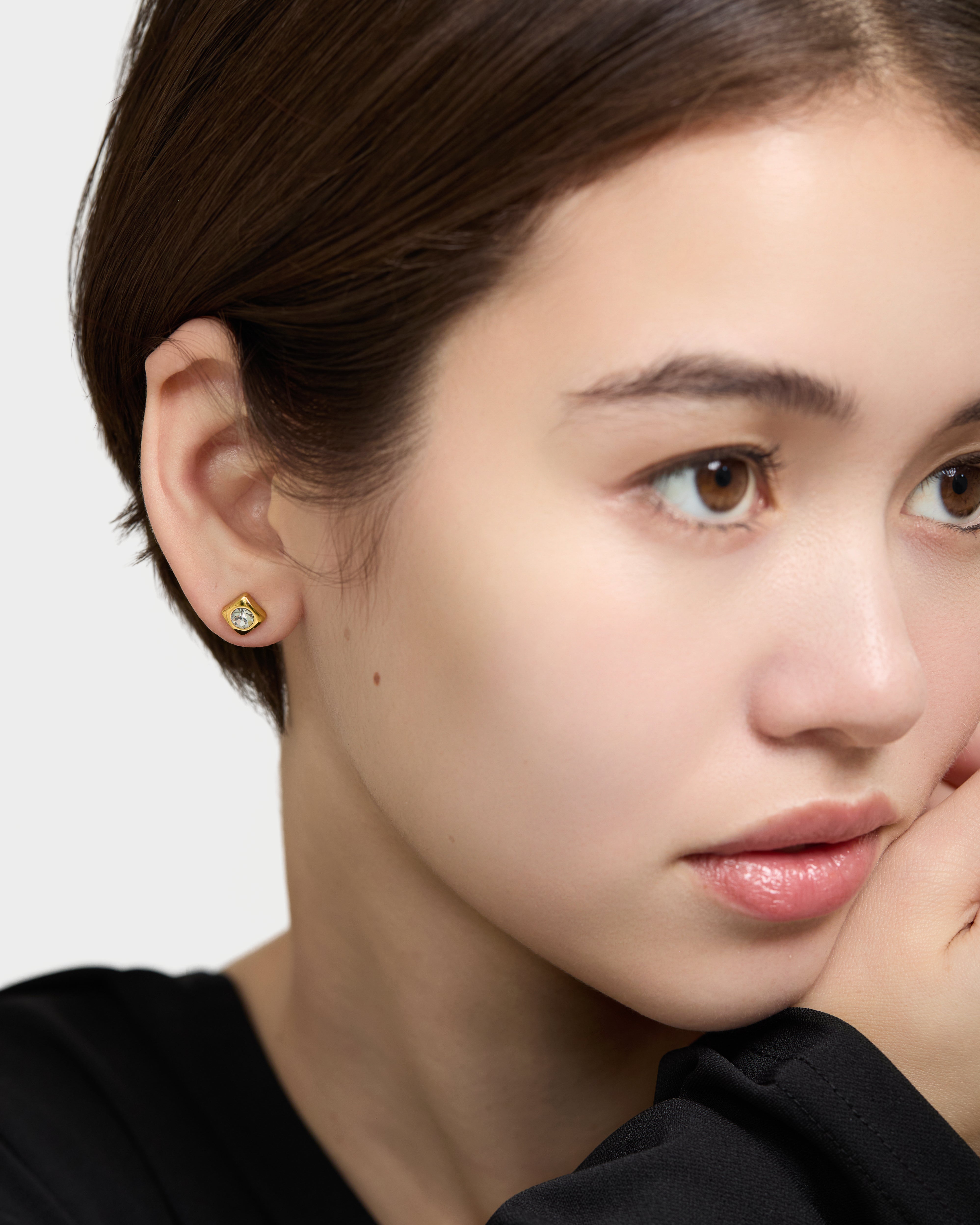 Cut Accent Square Earrings