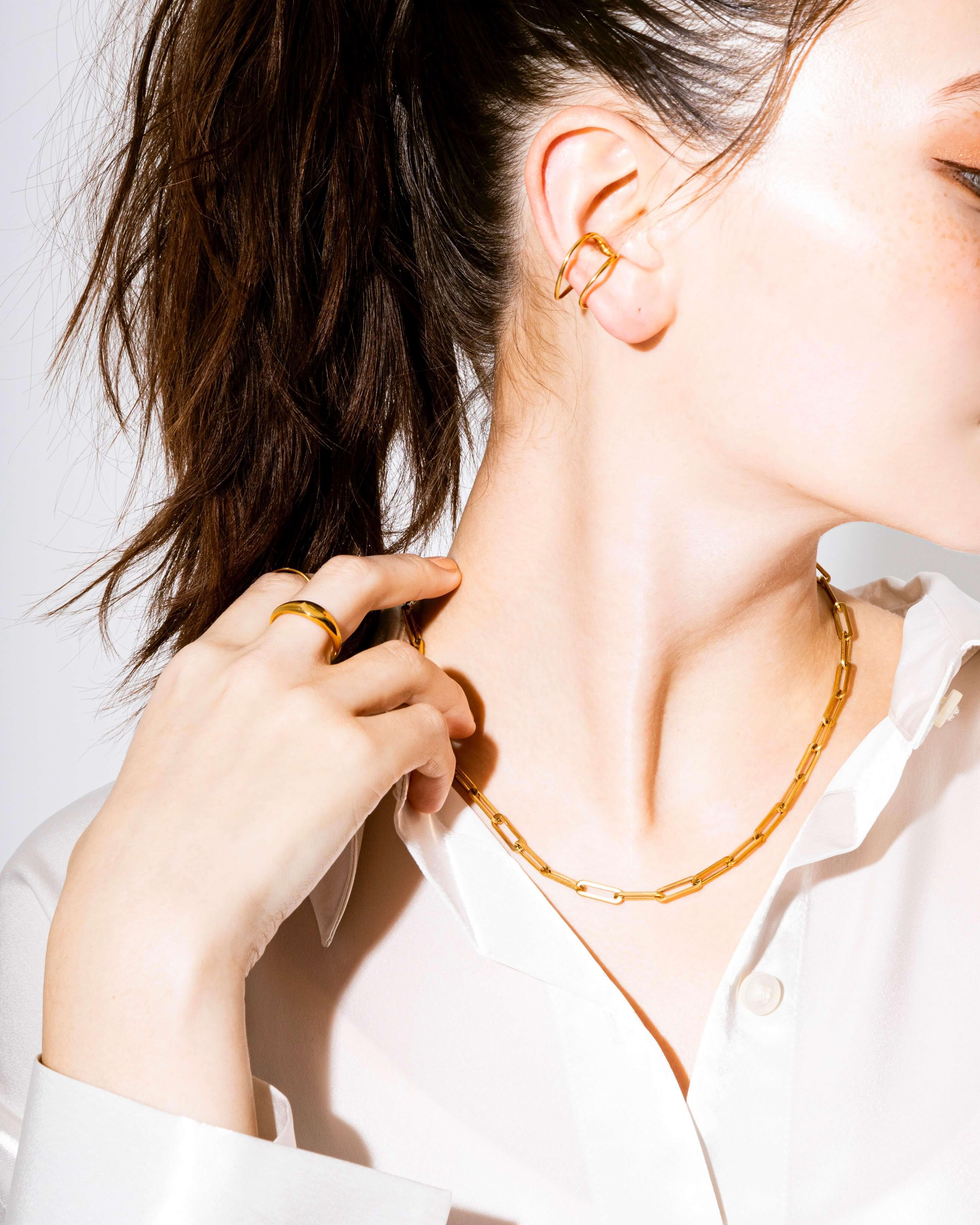 Faceted Hooked Ear Cuff