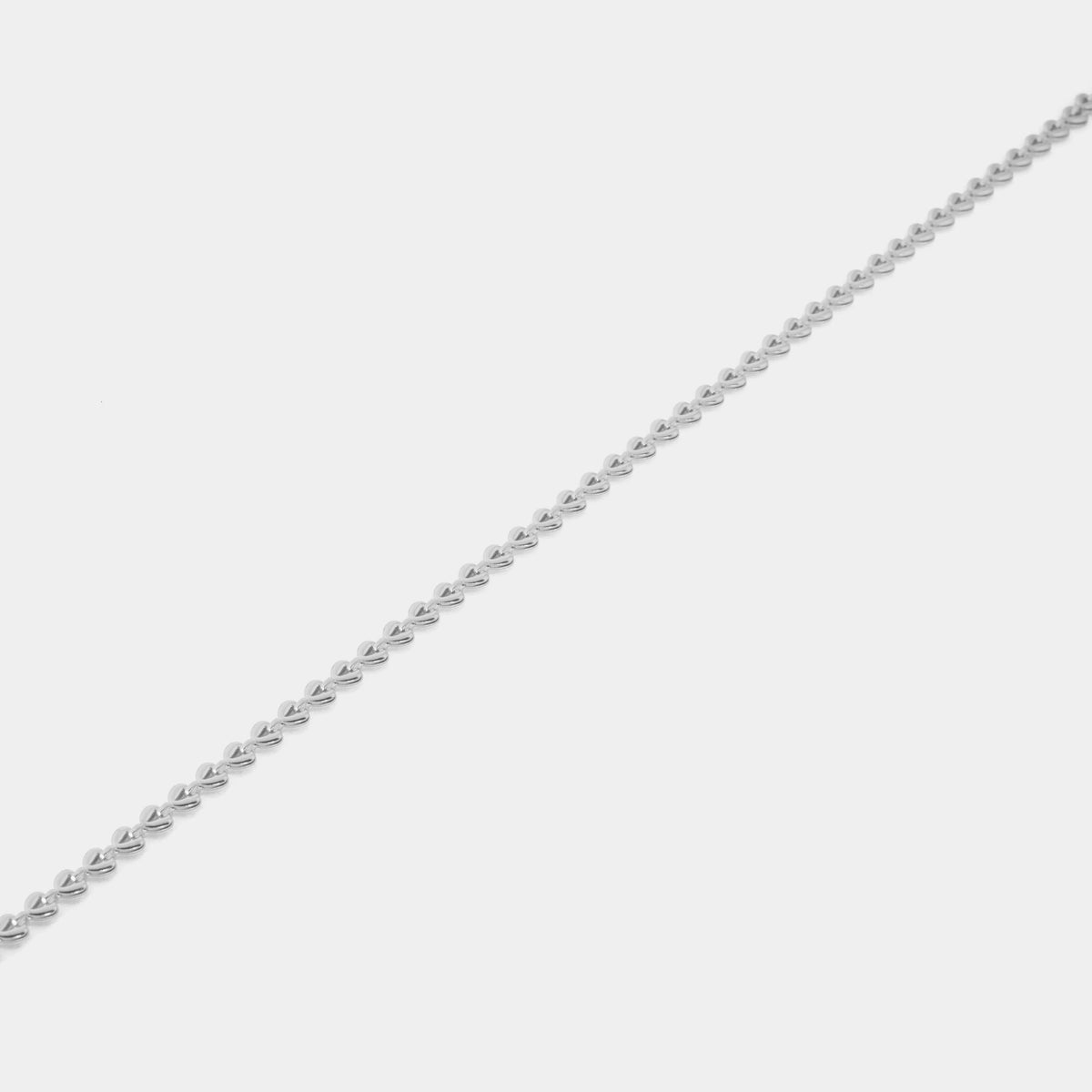 Heart Link Chain Necklace - Silver