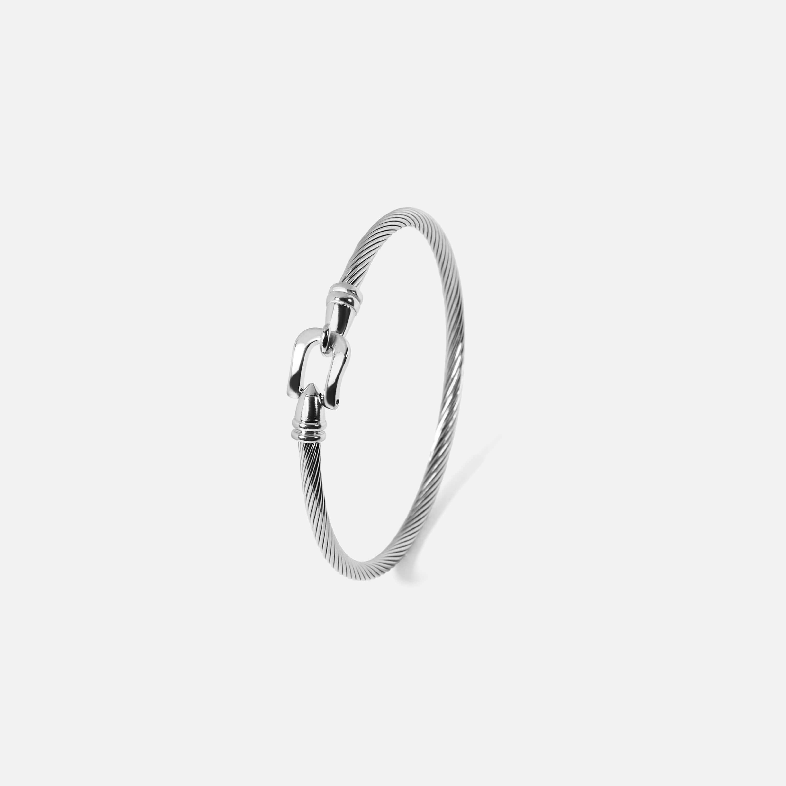 Horseshoe Bangle - Silver