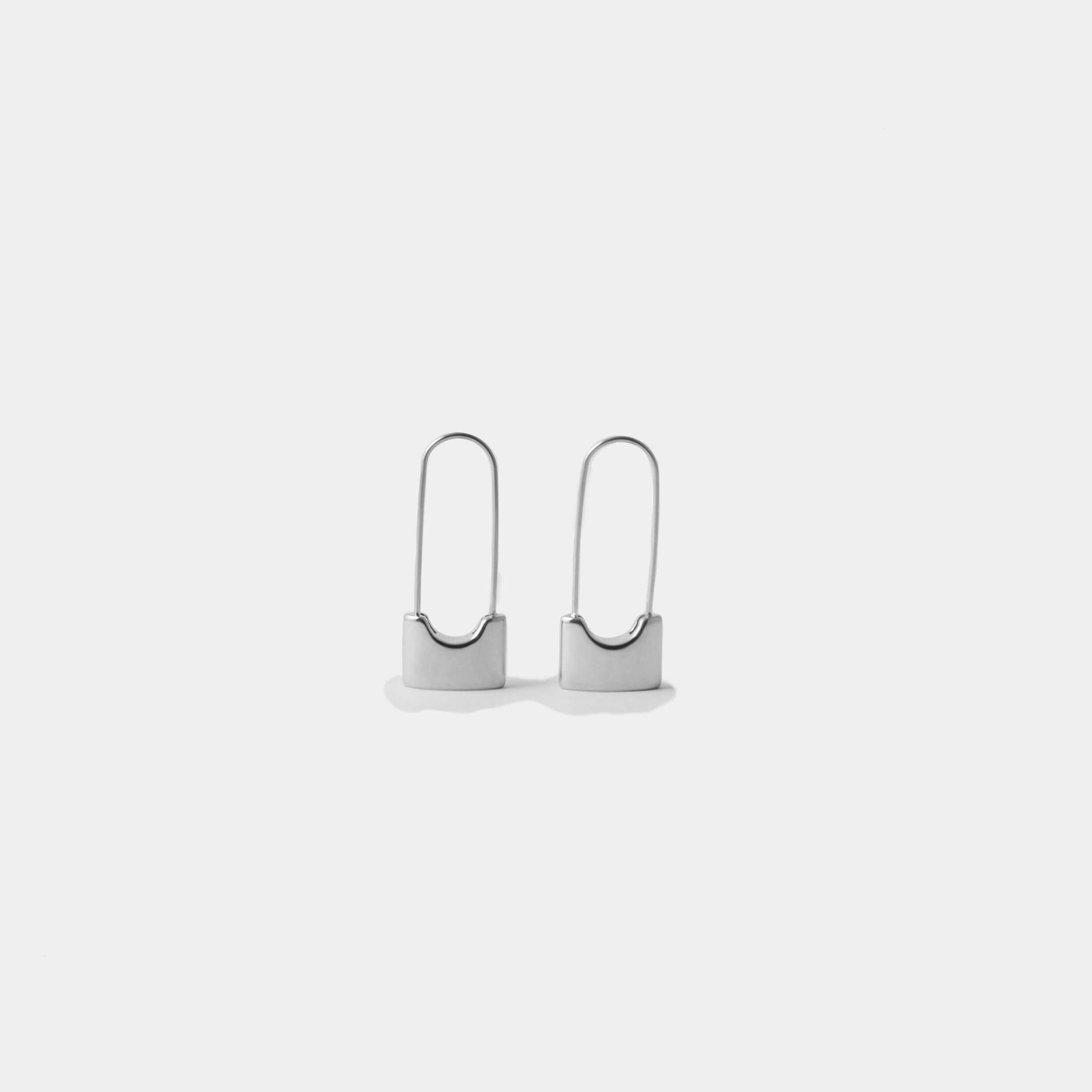 Lock pin earrings - Silver