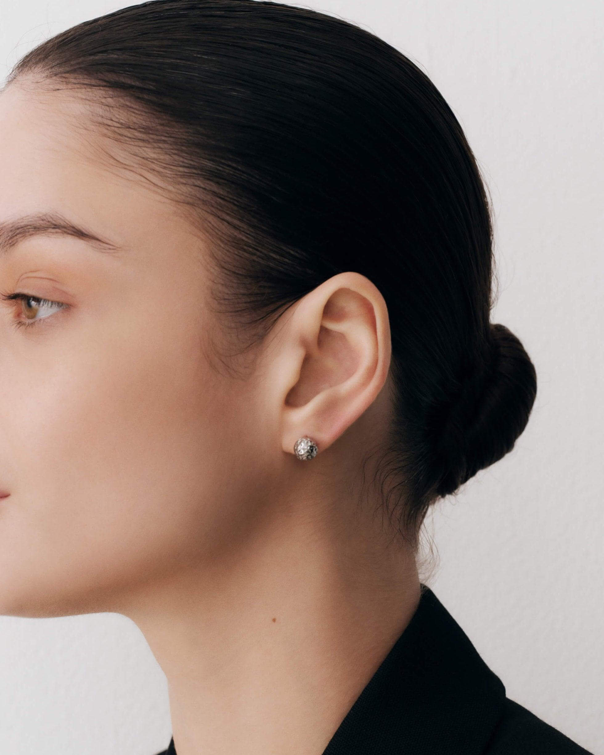 Luminous Moon Earrings - Silver