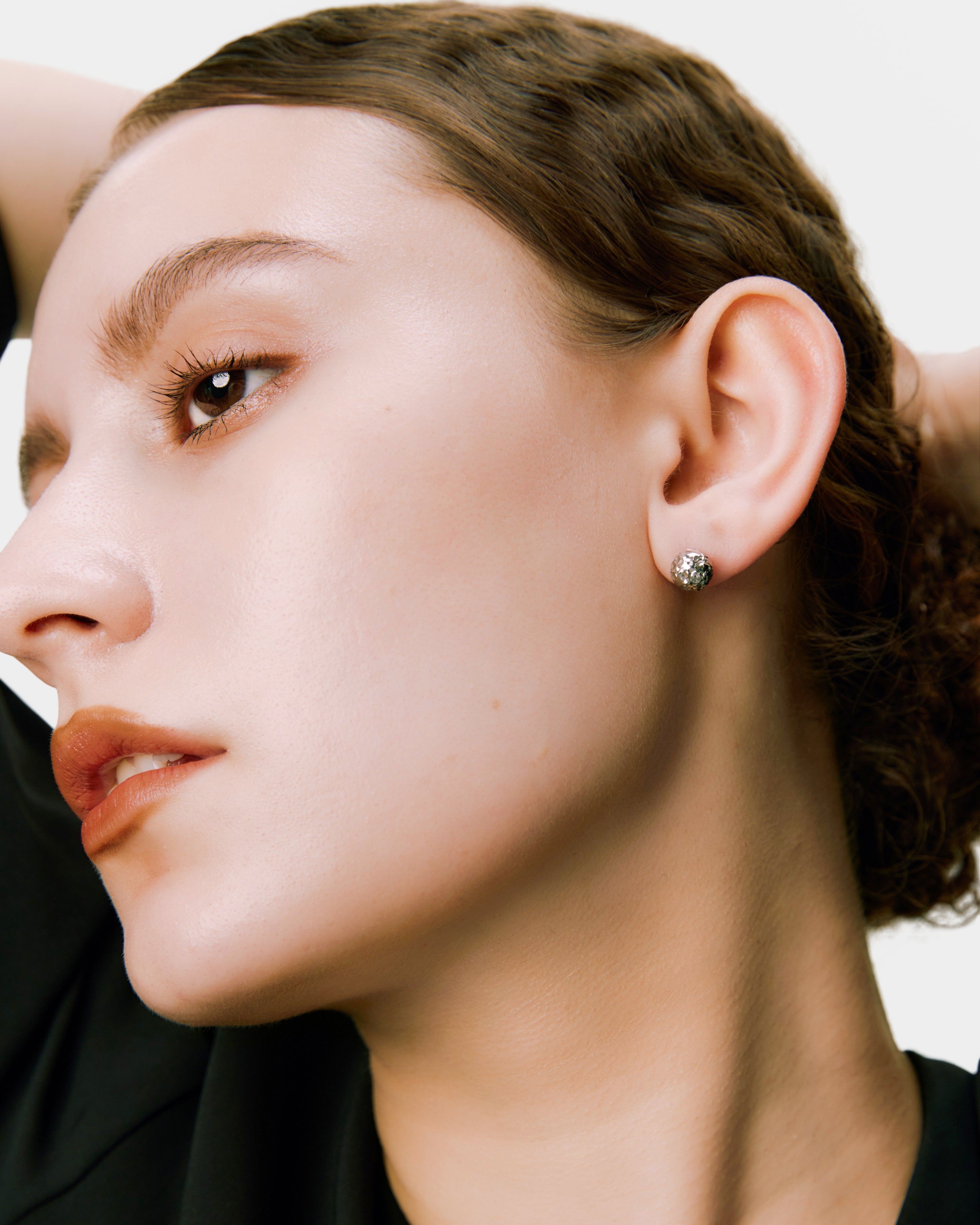 Luminous Moon Earrings - Silver