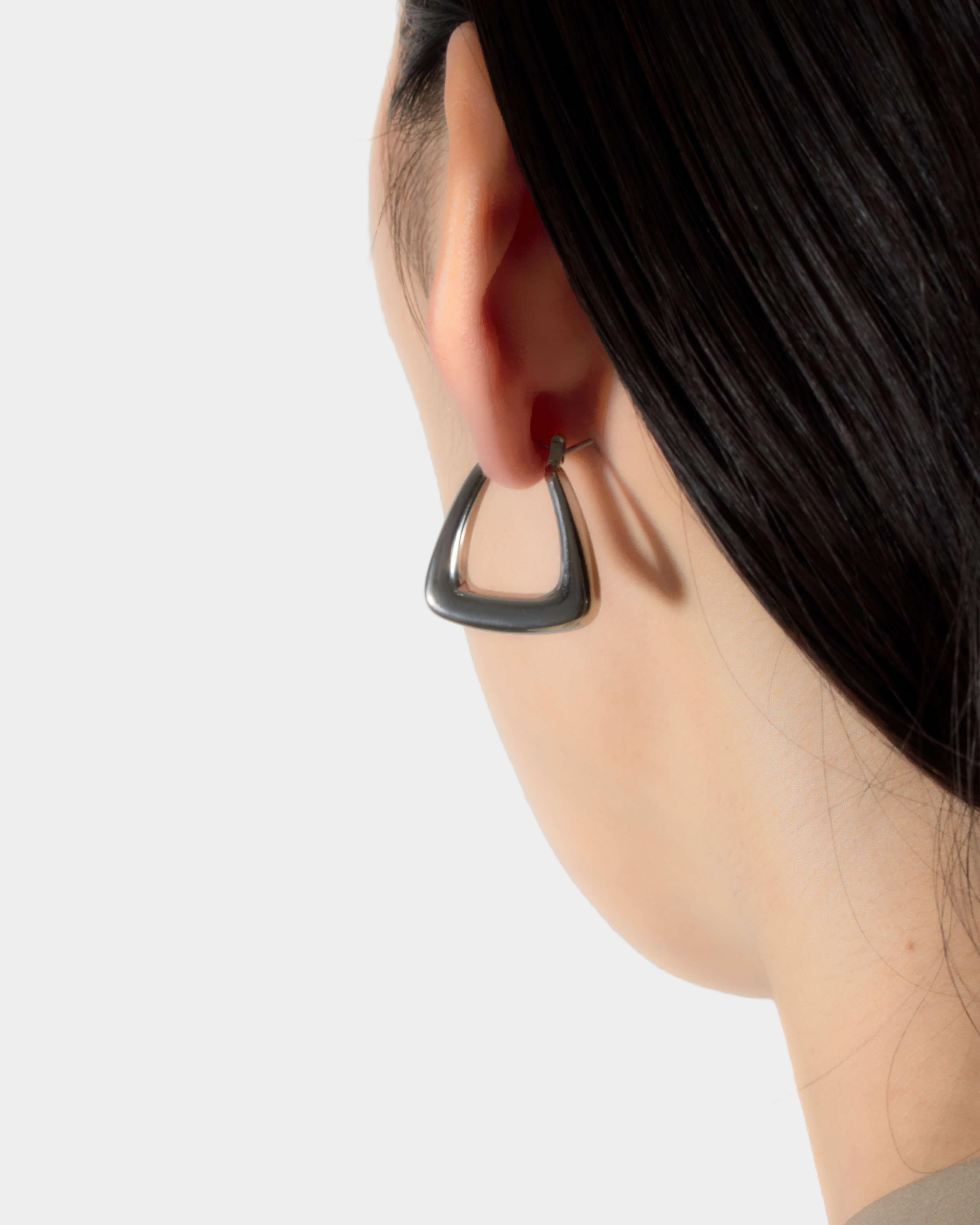 Mini Triangle Earrings - Silver