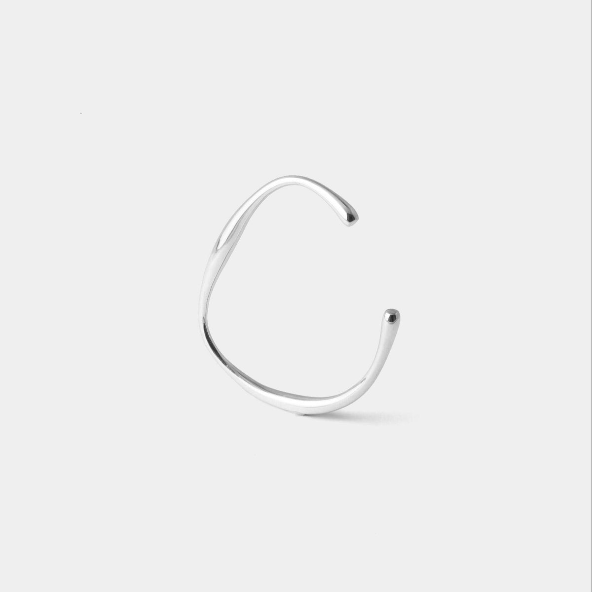 Mod Square Open Bangle - Silver