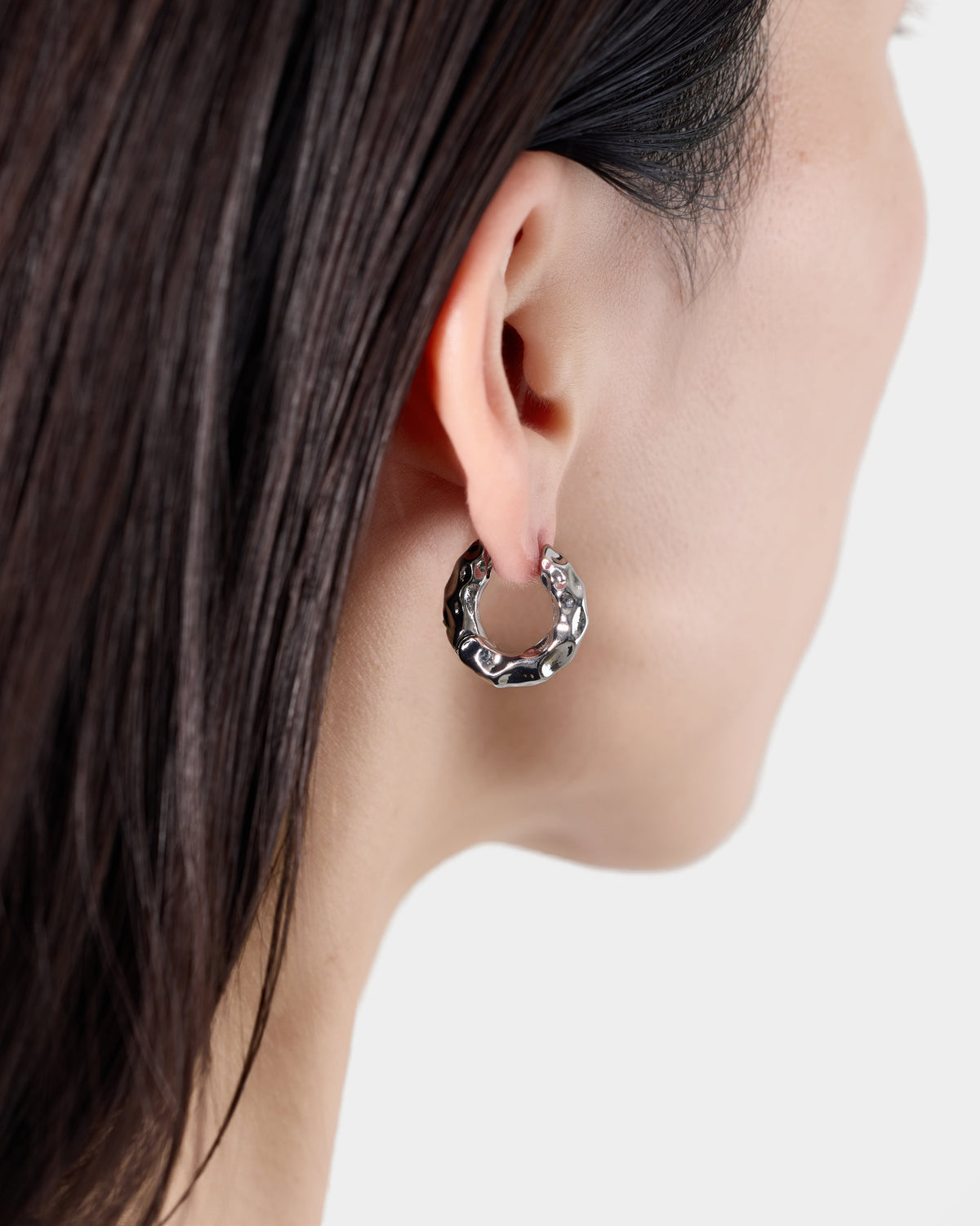 Molten Hoop Pierce - Silver