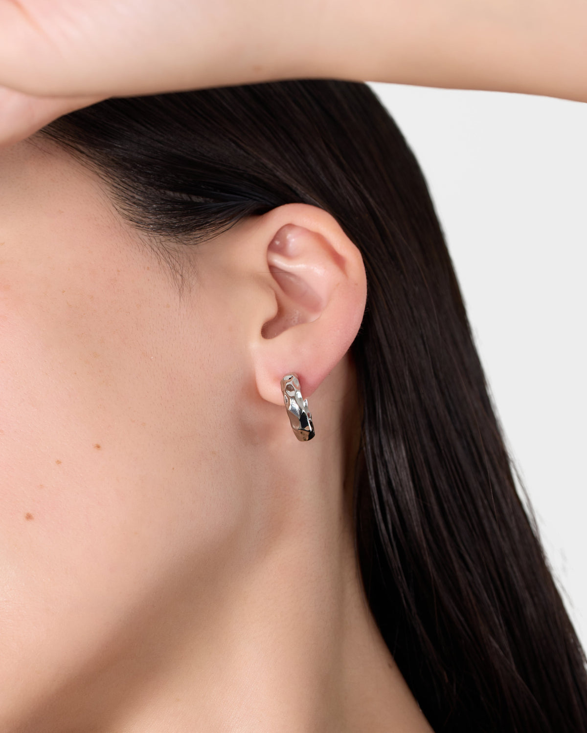 Molten Hoop Pierce - Silver