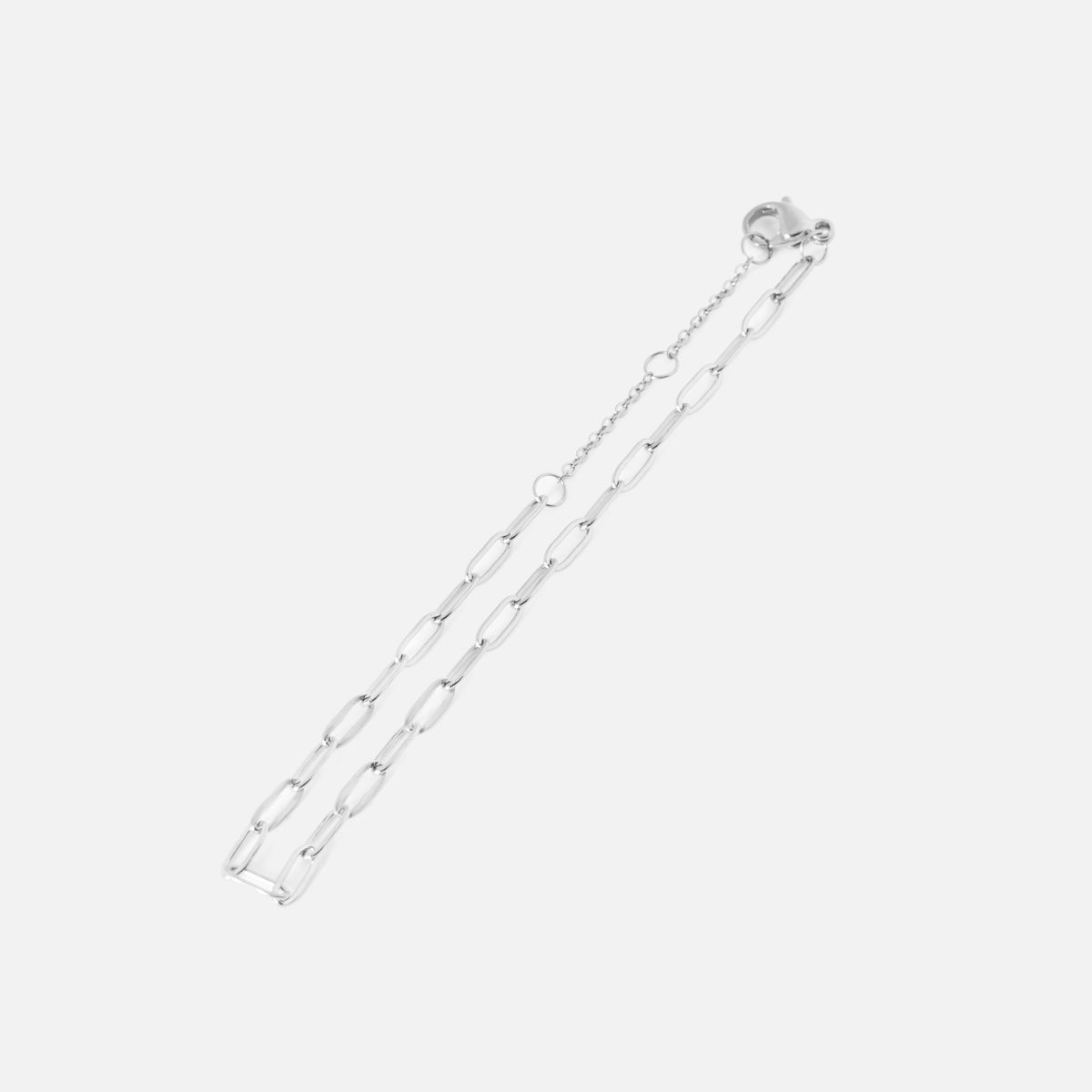 Narrow Box Chain Bracelet - Silver