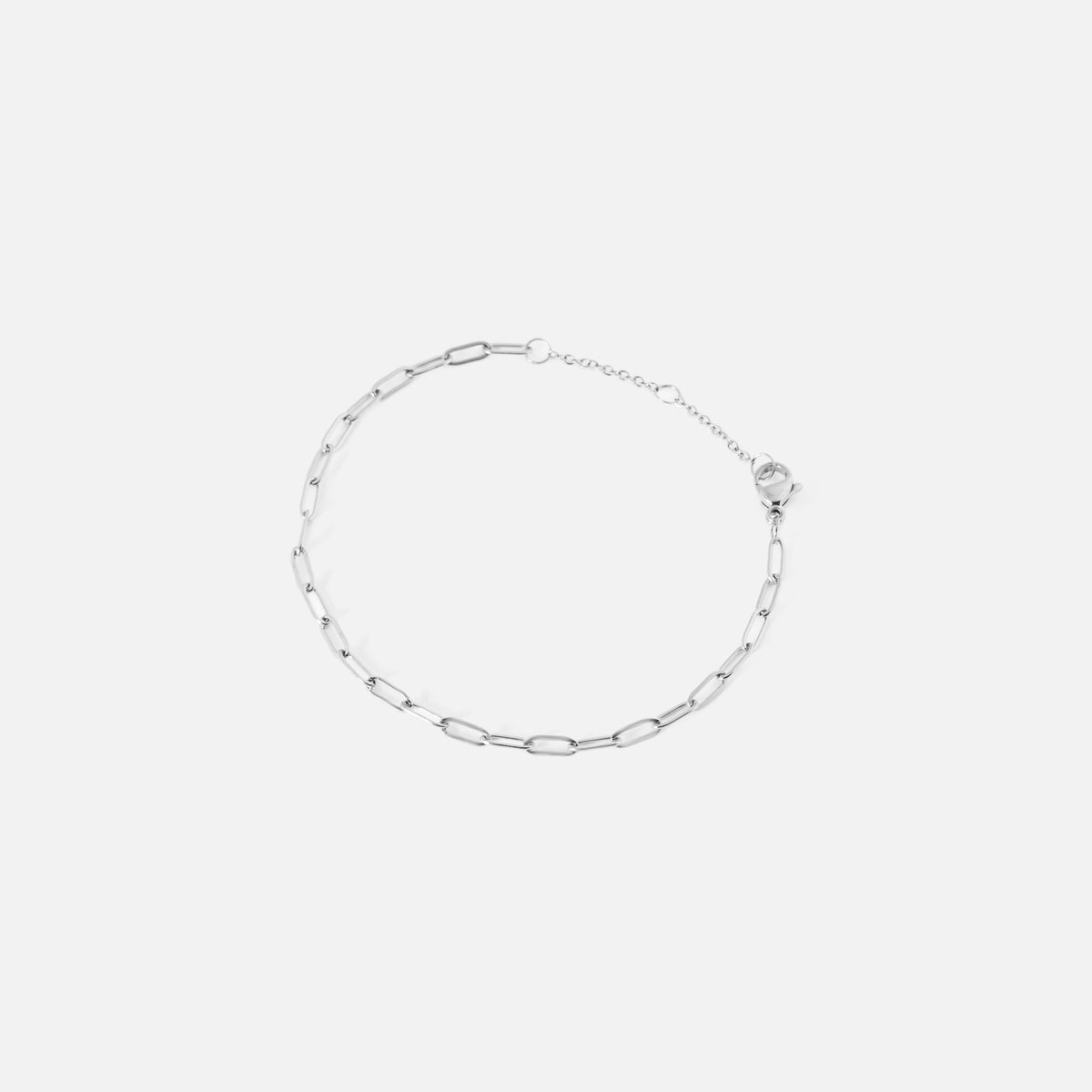 Narrow Box Chain Bracelet - Silver