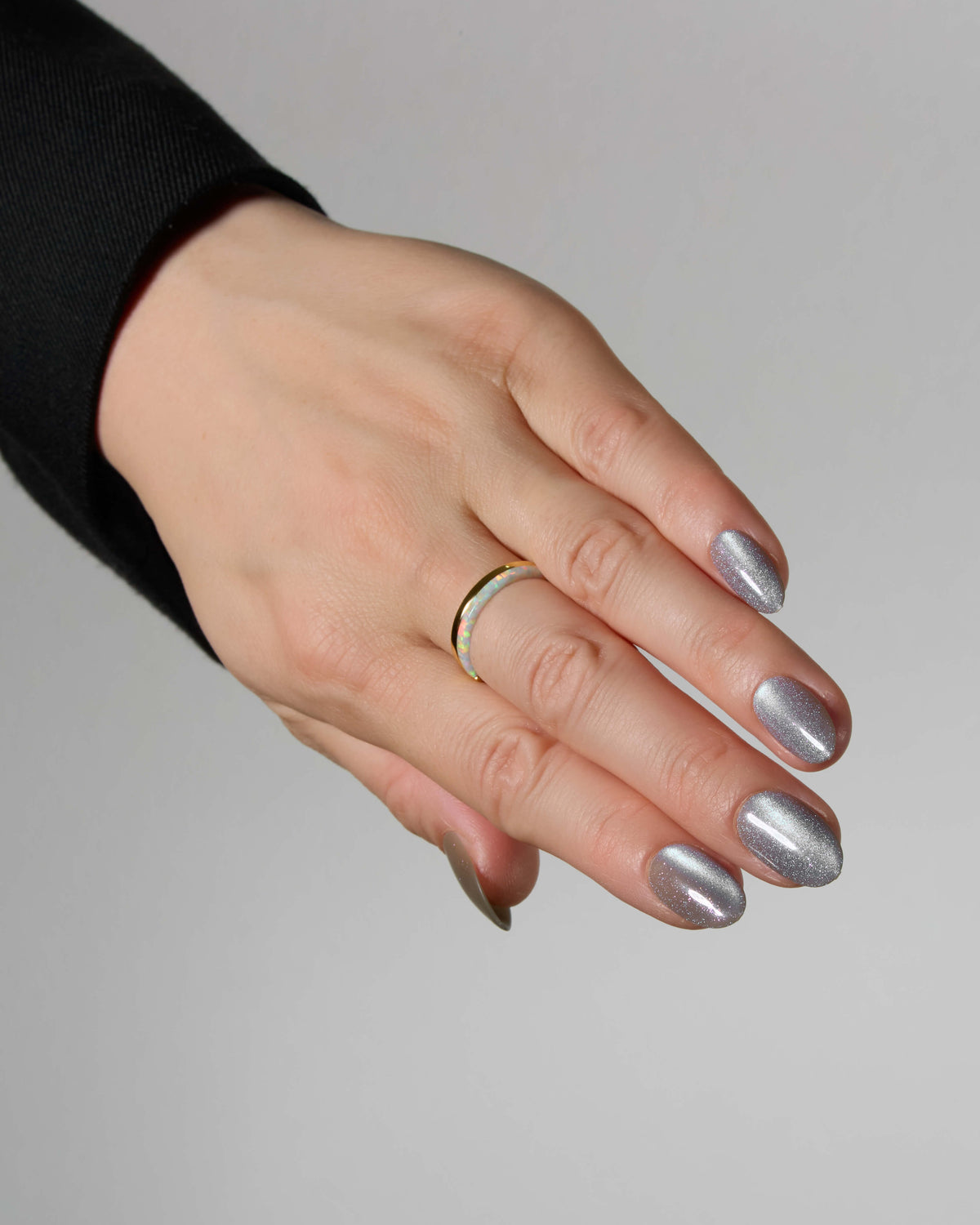 Opal Plate Ring - Silver