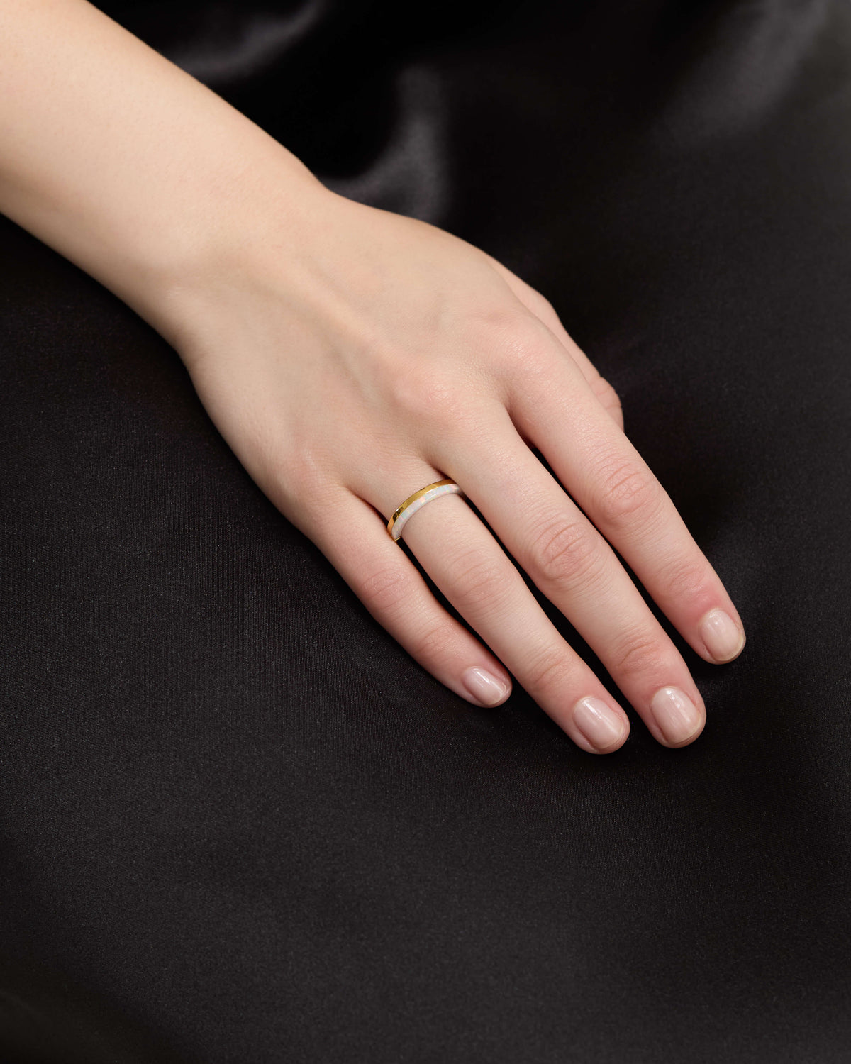 Opal Plate Ring - Silver