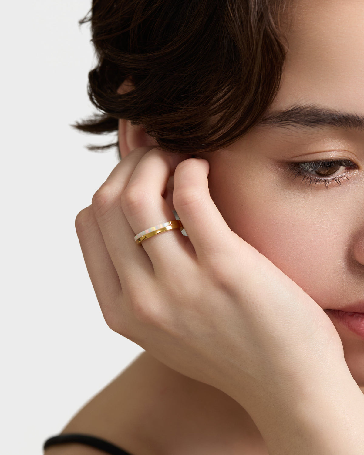 Opal Plate Ring - Silver