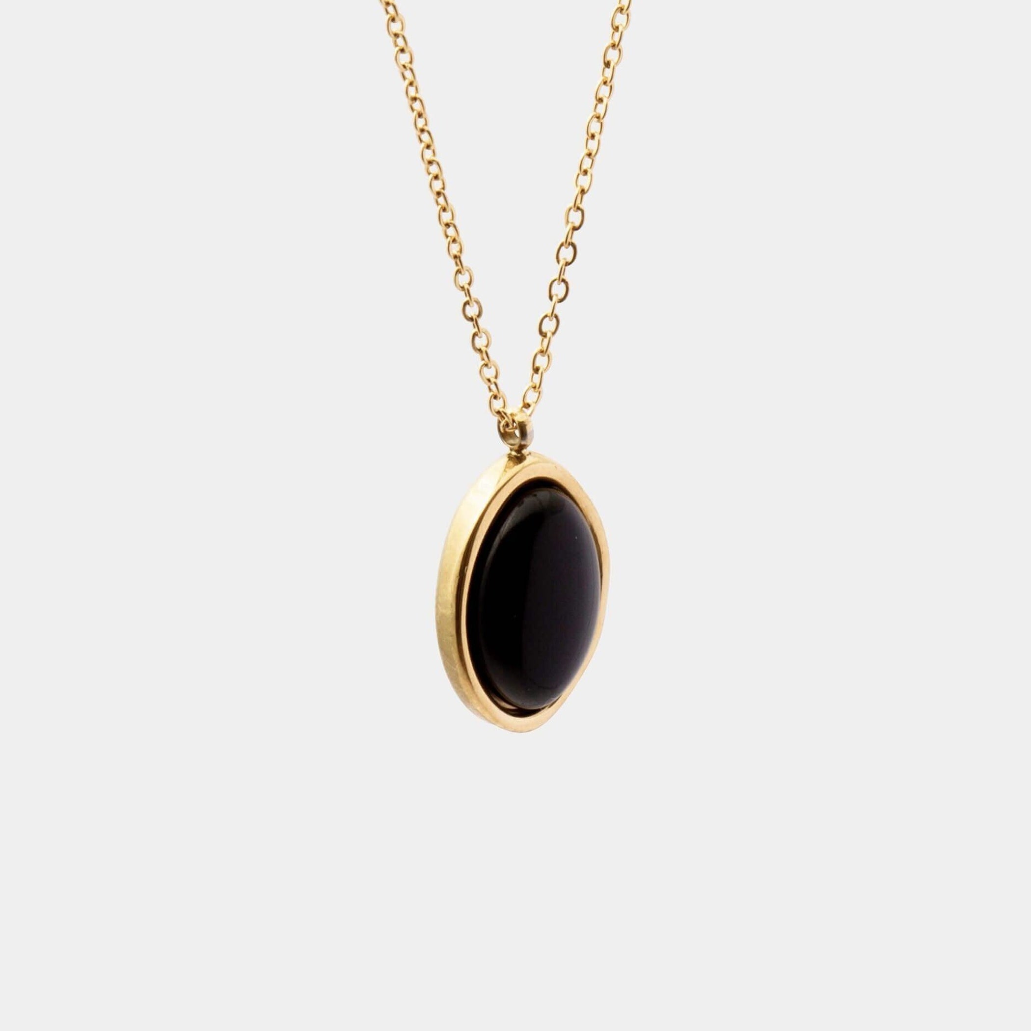 oval stone necklace
