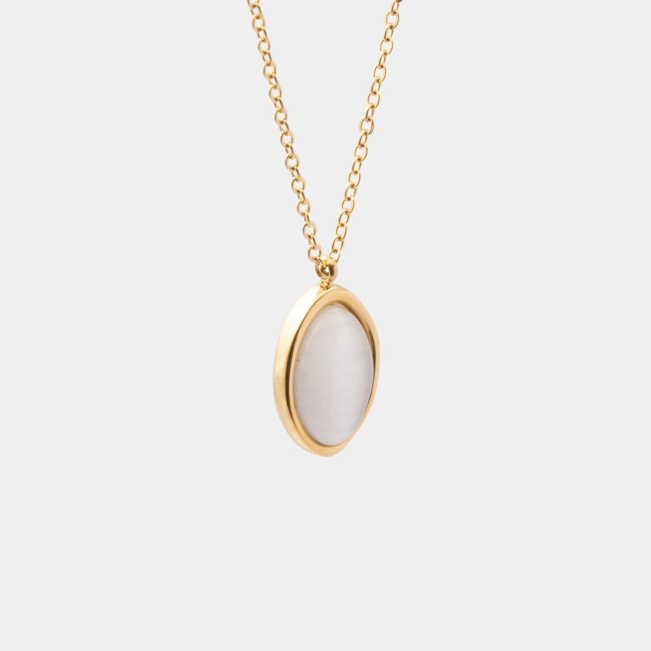 oval stone necklace