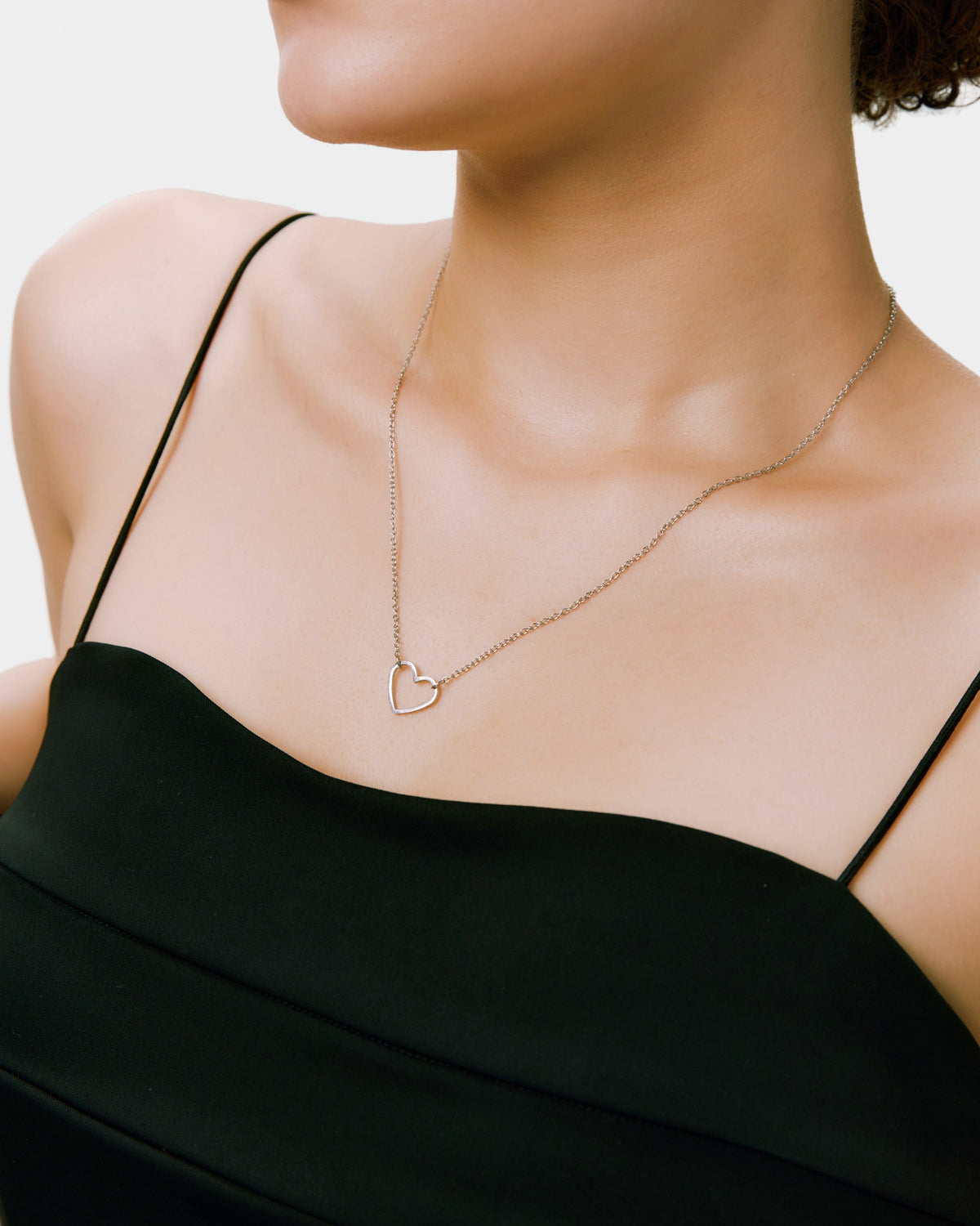 Simple Heart Necklace - Silver