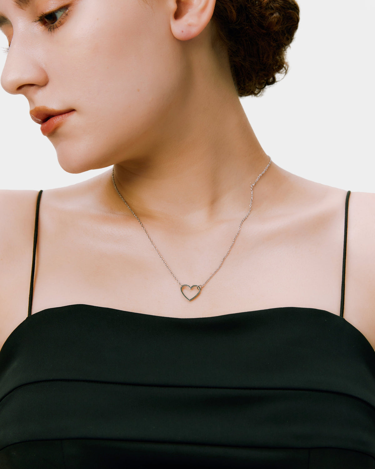 Simple Heart Necklace - Silver
