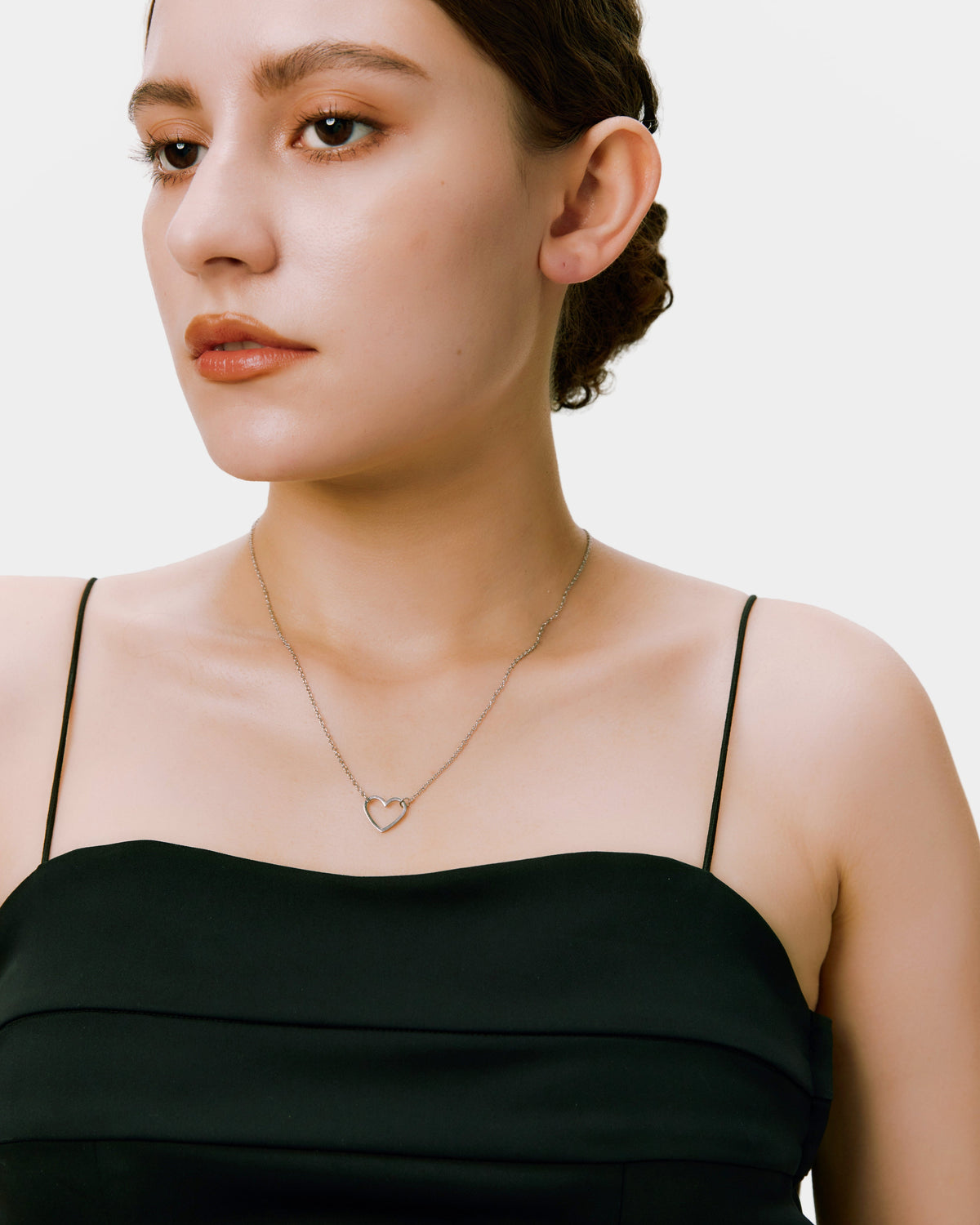 Simple Heart Necklace - Silver