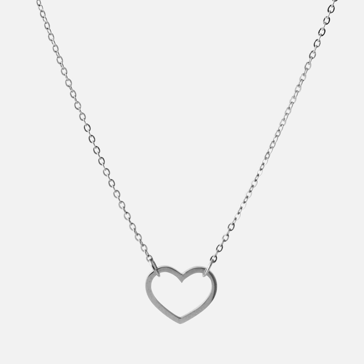 Simple Heart Necklace - Silver