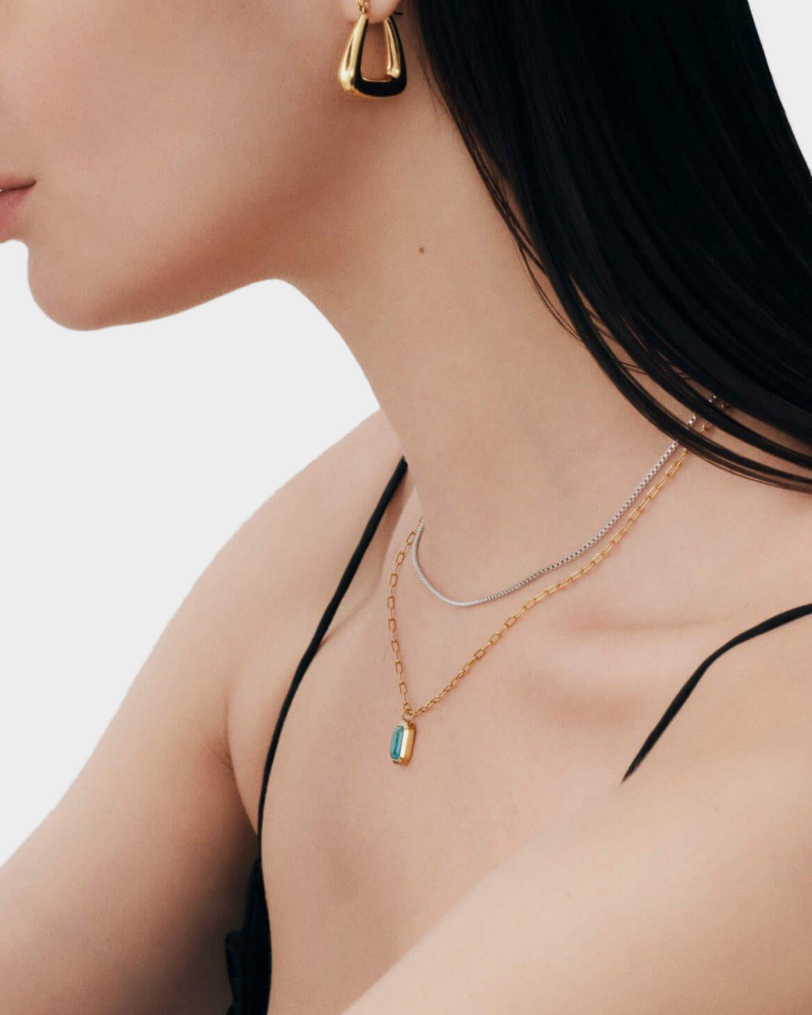 Slim Venetian Chain Necklace - Silver
