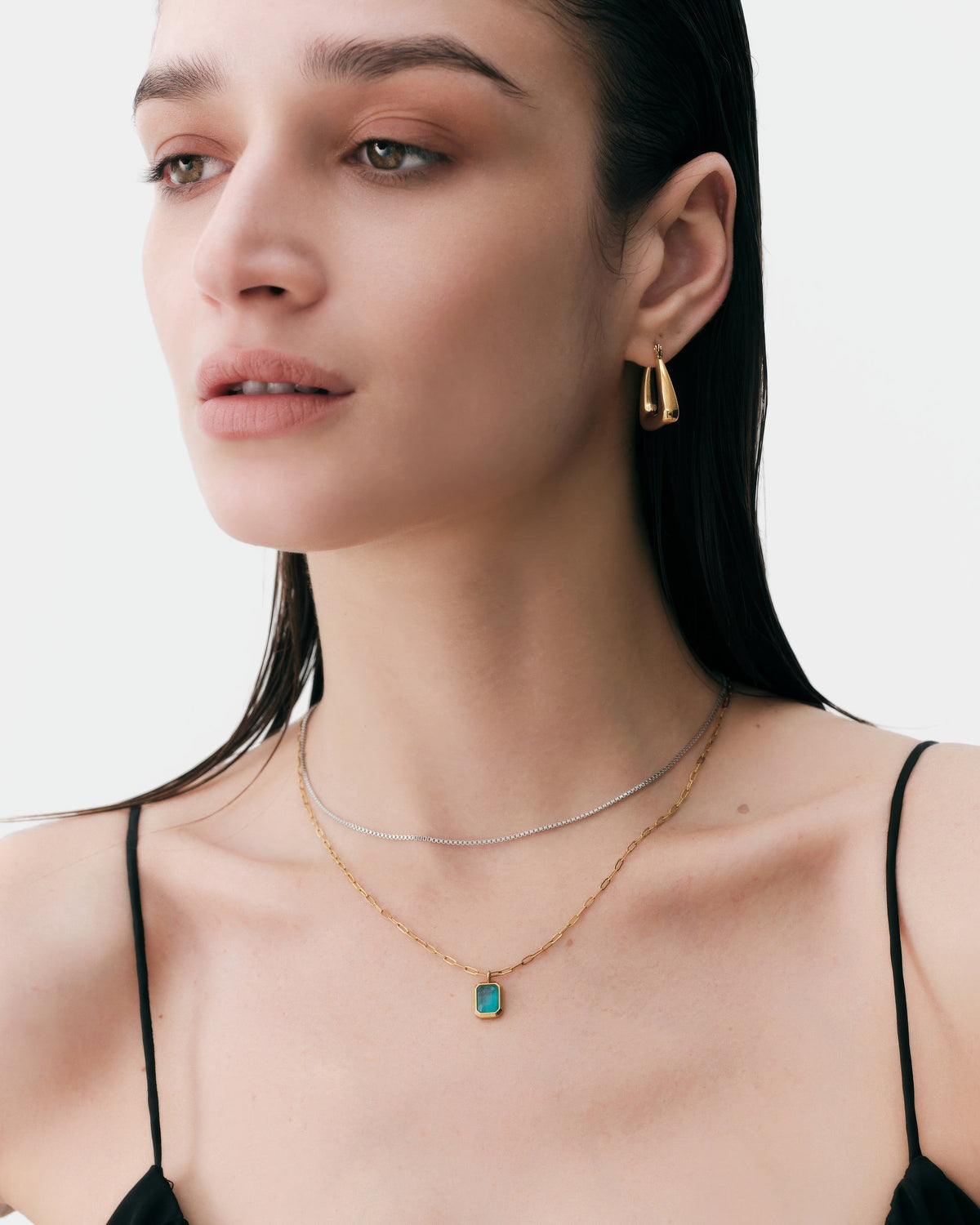 Slim Venetian Chain Necklace - Silver