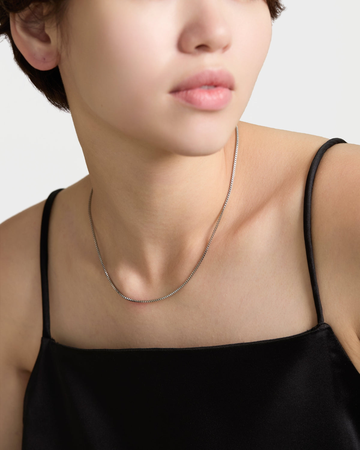 Slim Venetian Chain Necklace - Silver