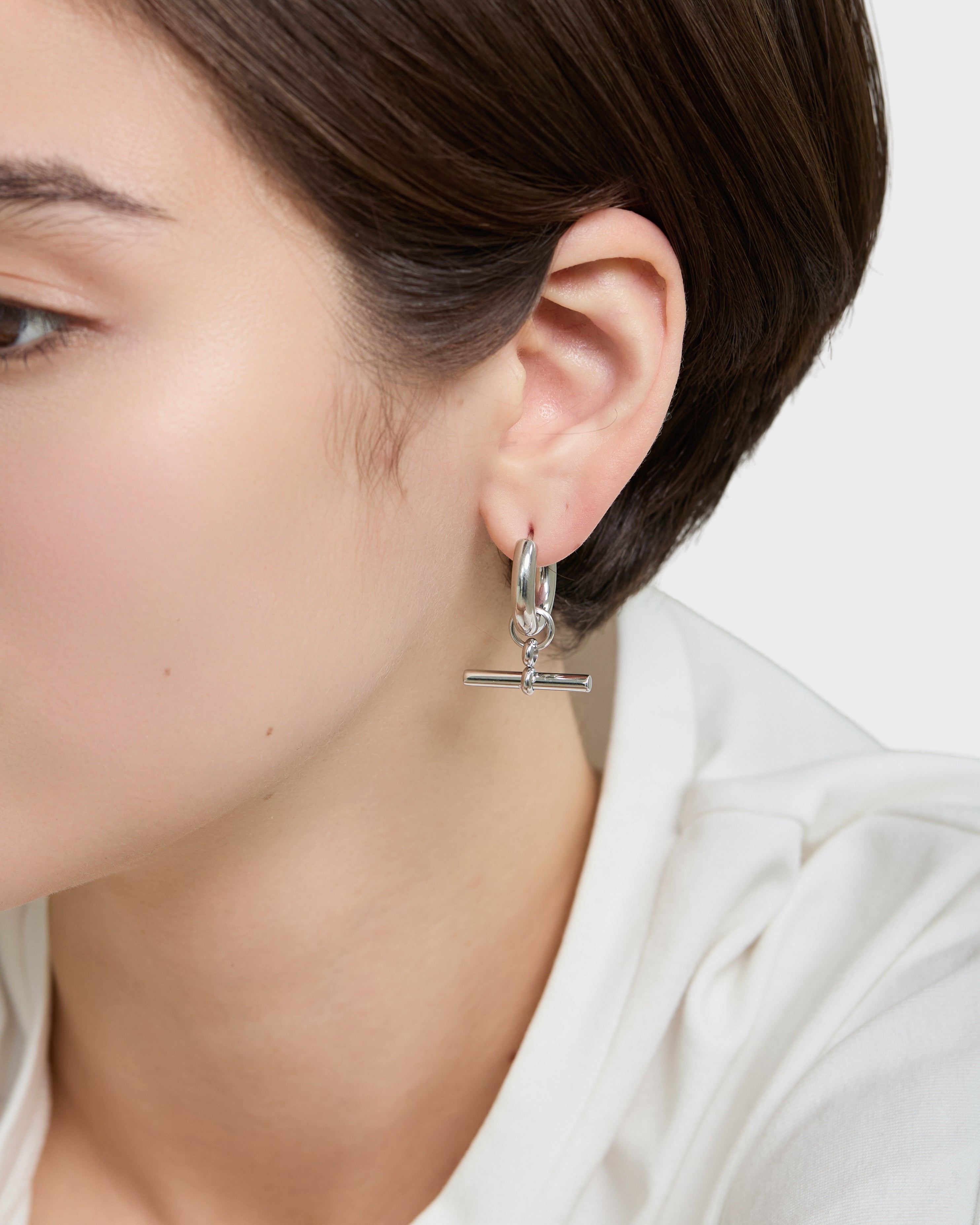 Swing Stick Earrings - Silver