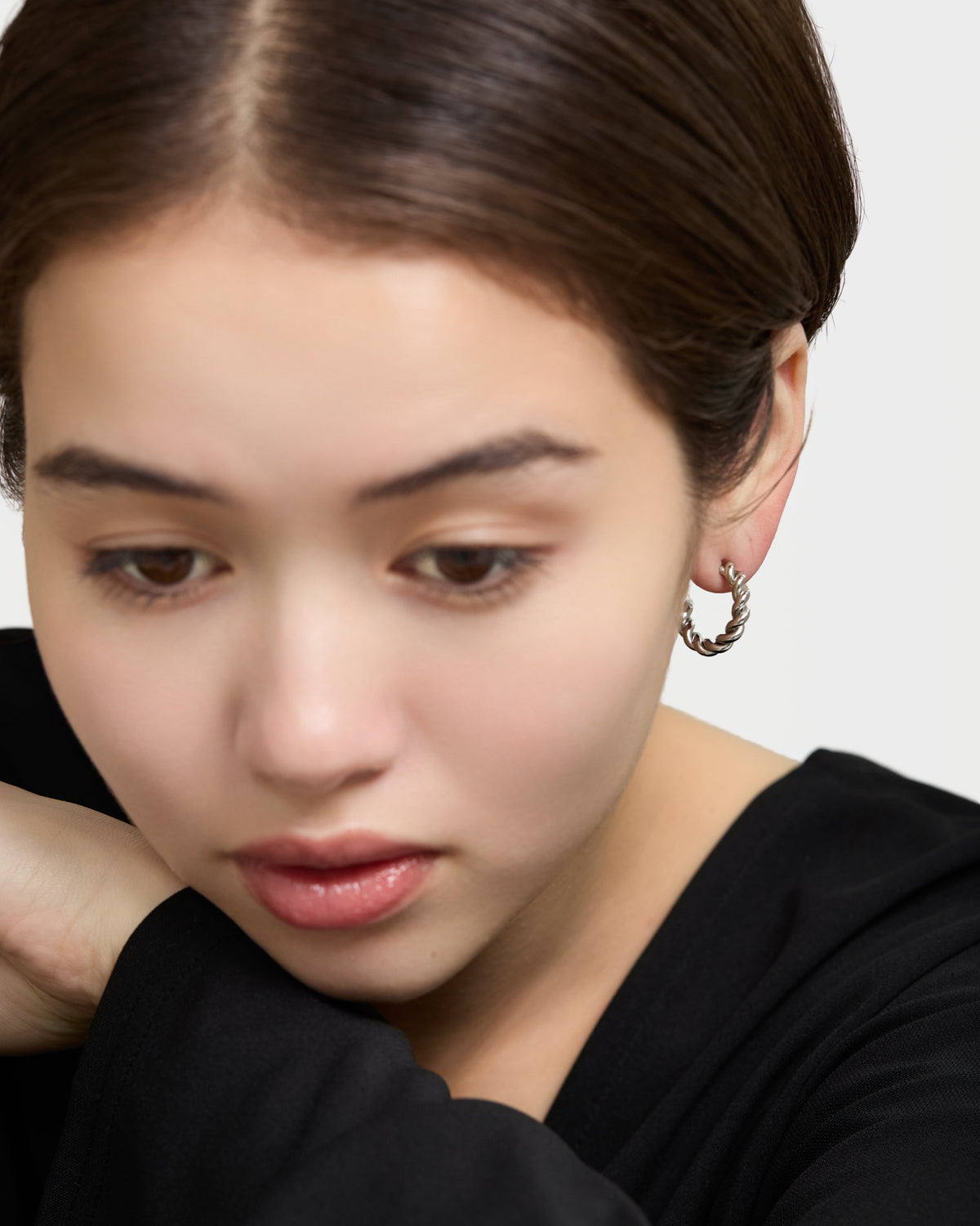 Twisted Curve Earrings - Silver