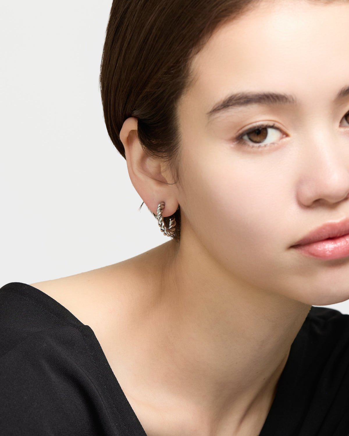Twisted Curve Earrings - Silver