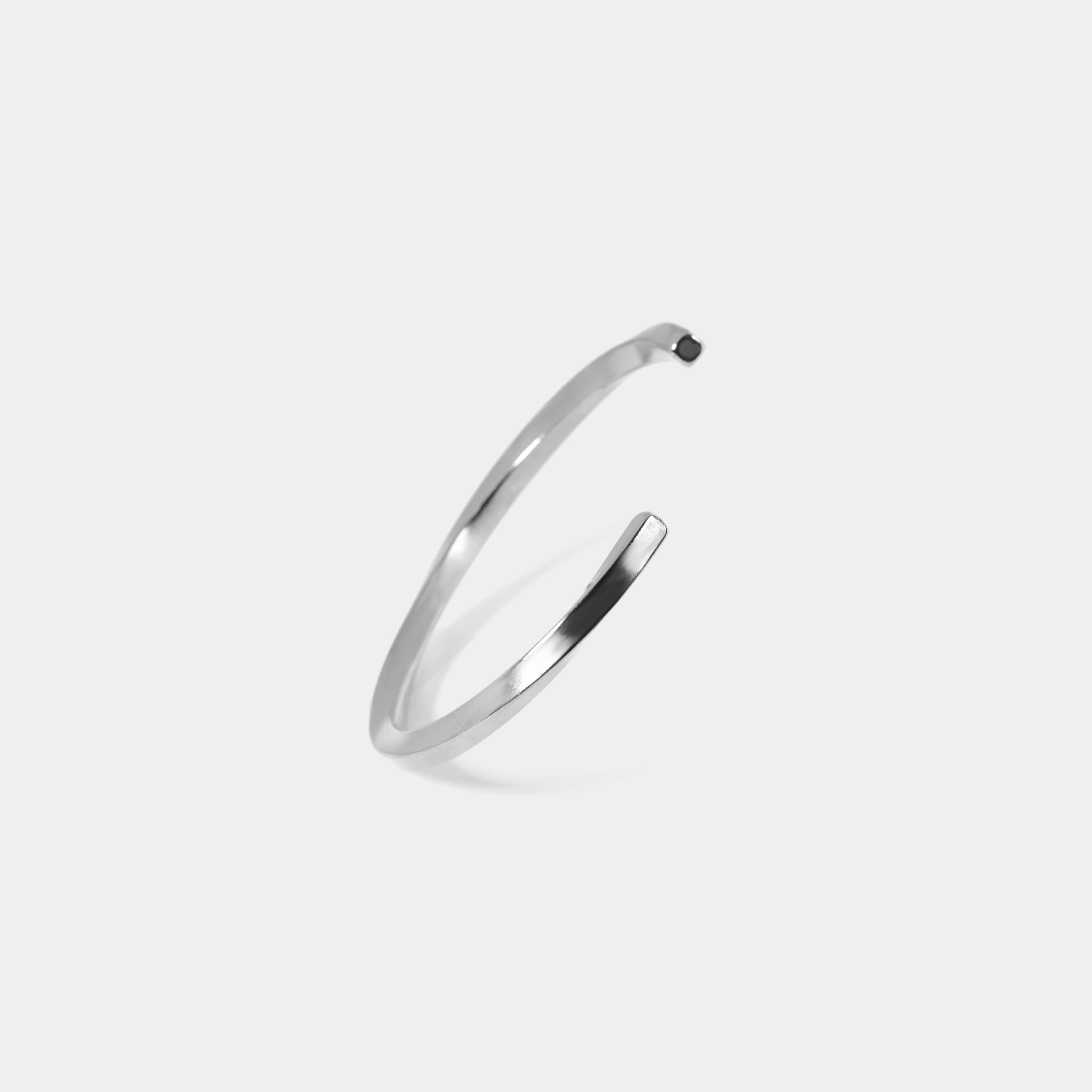 Twisted Open Bangle - Silver