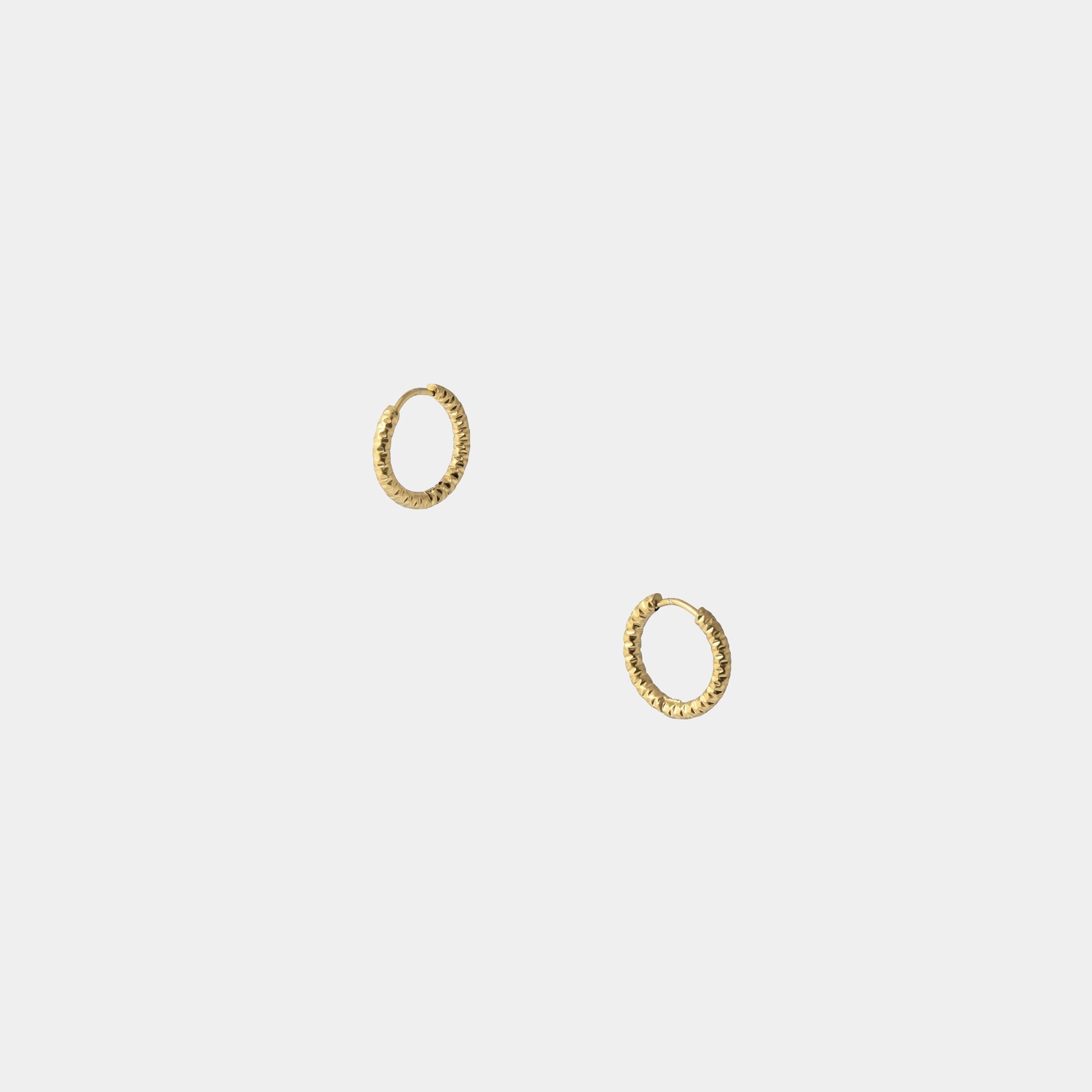 Crushed hoop earrings - Silver