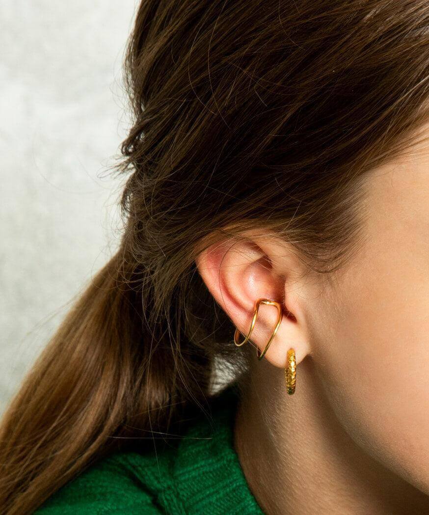 Crushed hoop earrings - Silver