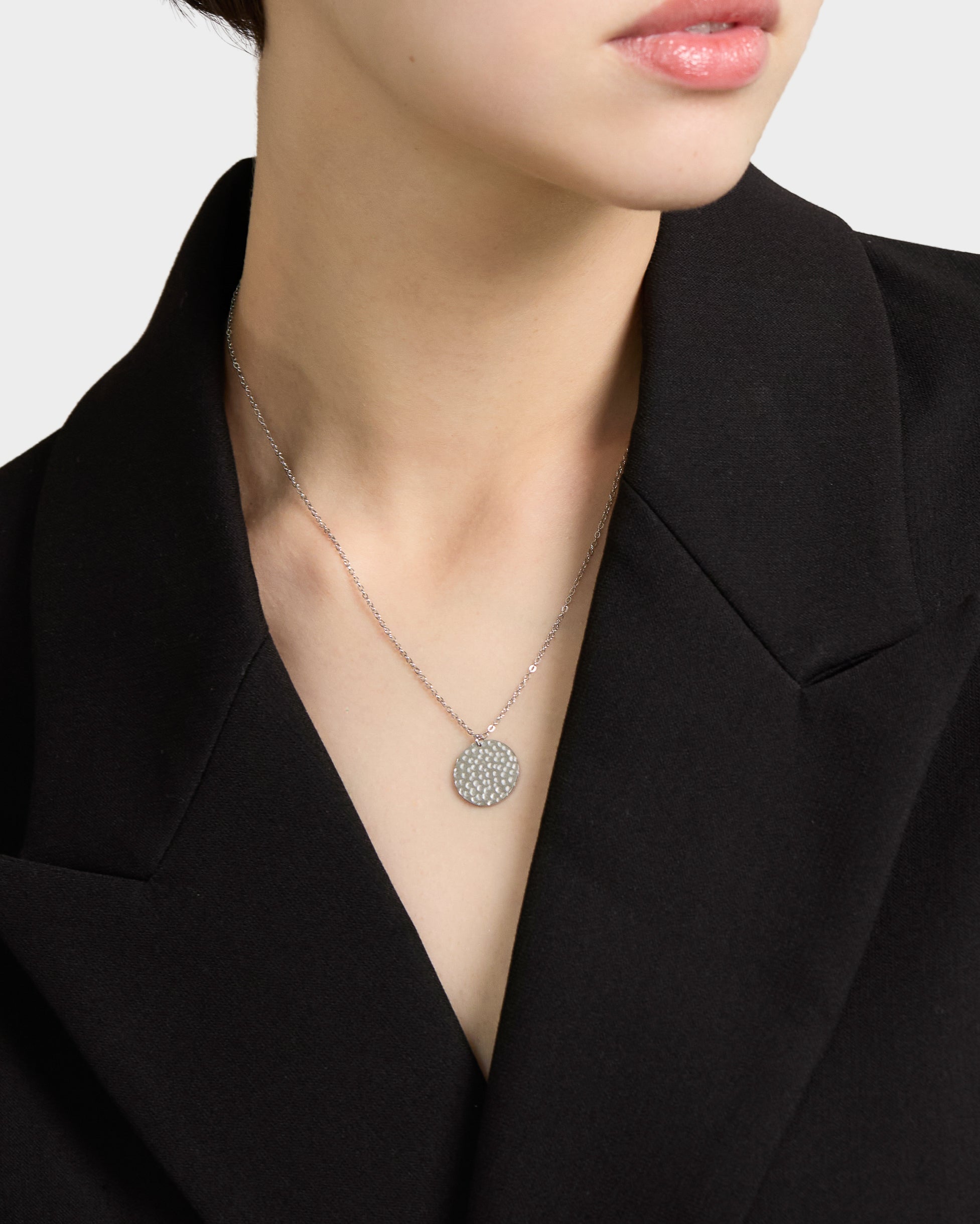 Cosmic Disc Necklace - Silver