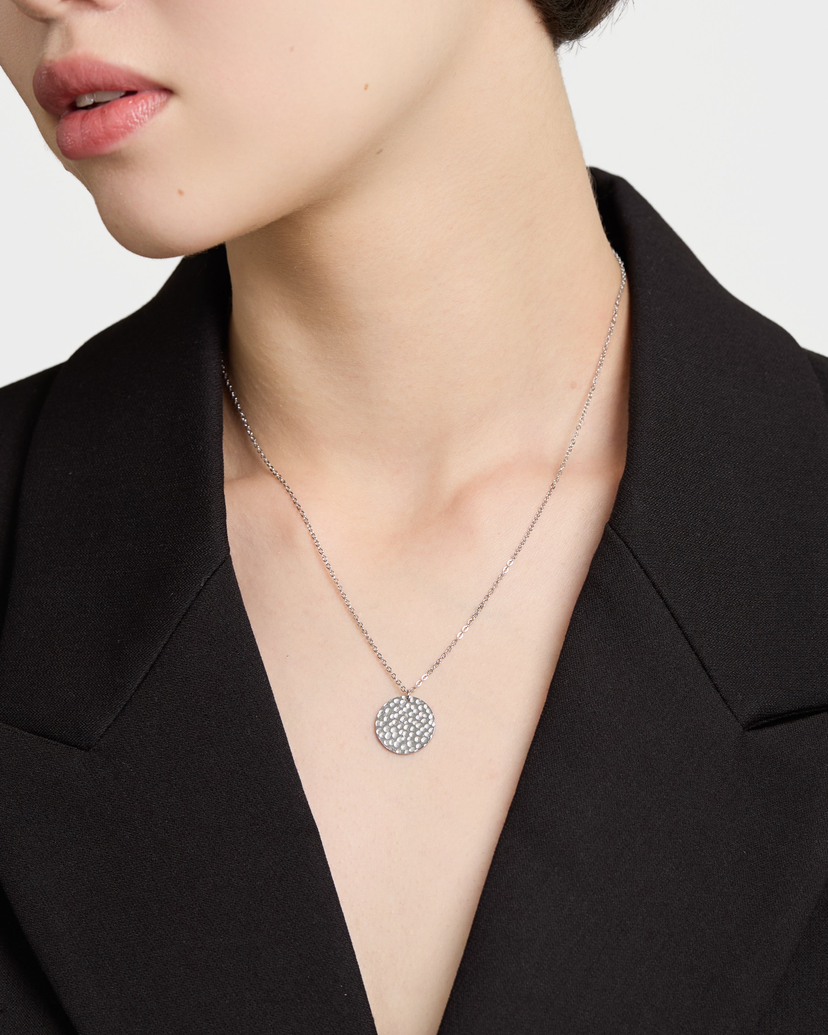 Cosmic Disc Necklace - Silver