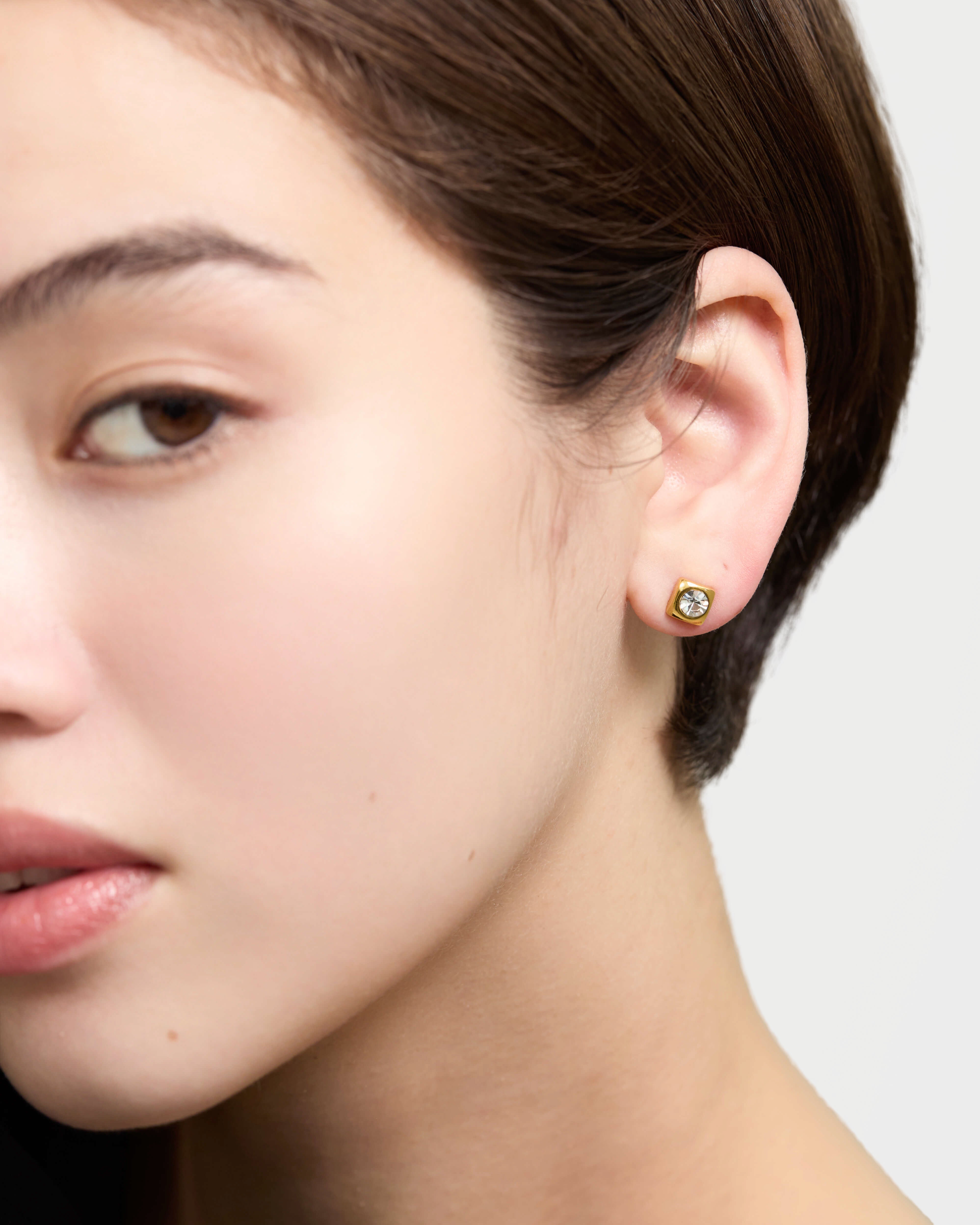Cut Accent Square Earrings
