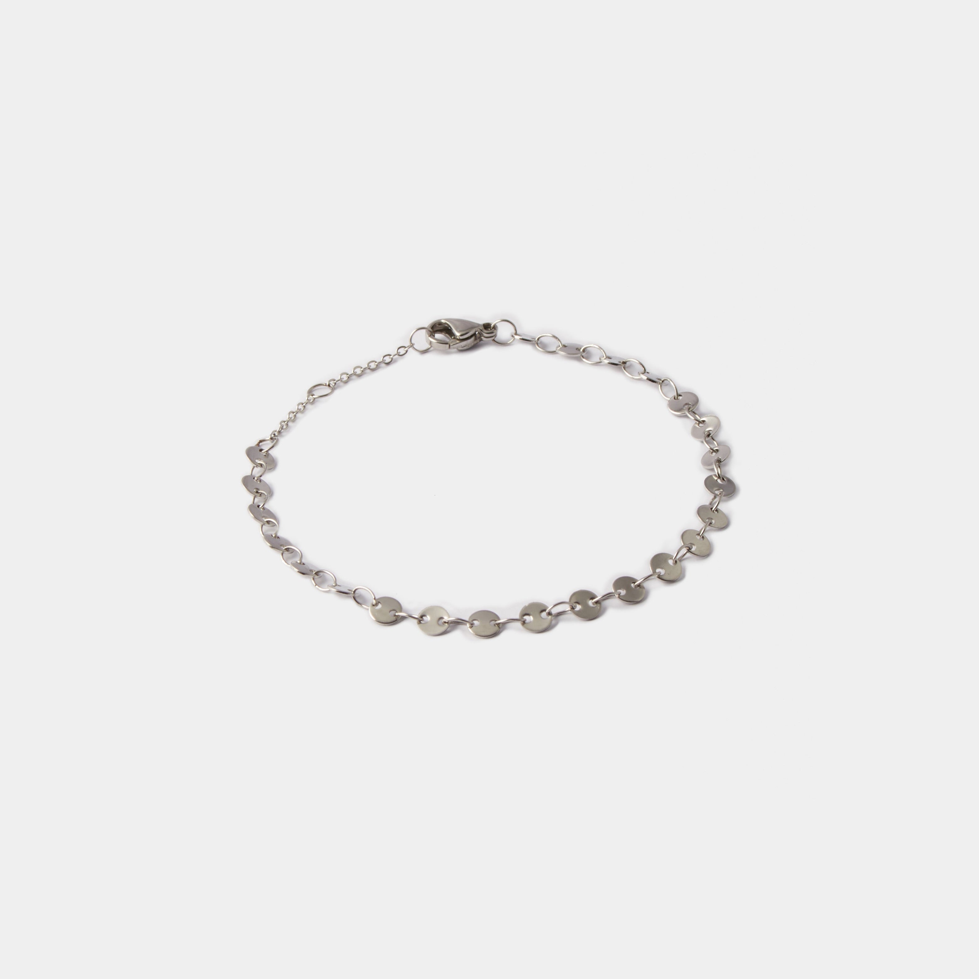 Dainty Disc Bracelet - Silver