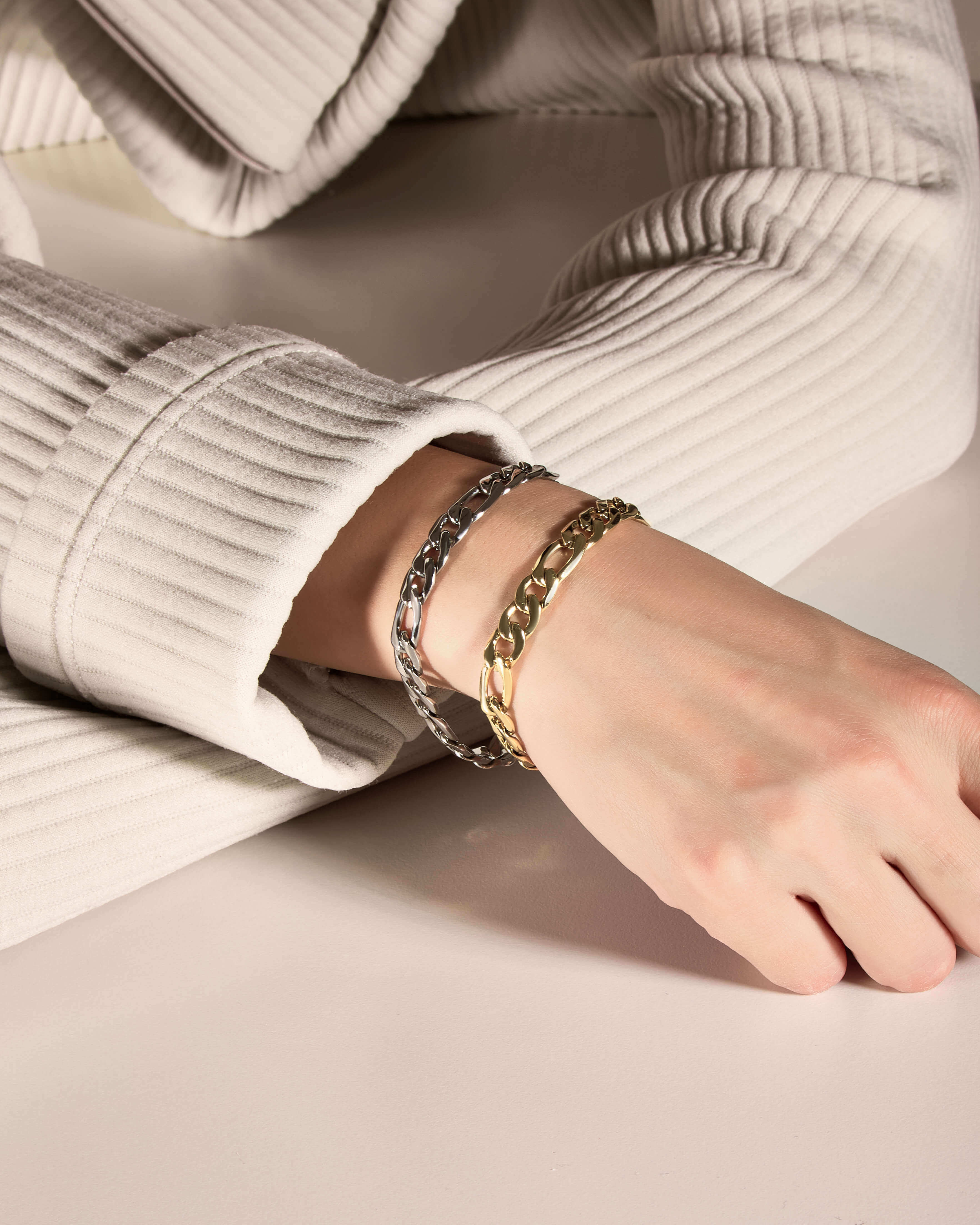 Figaro Chain Bracelet - Silver