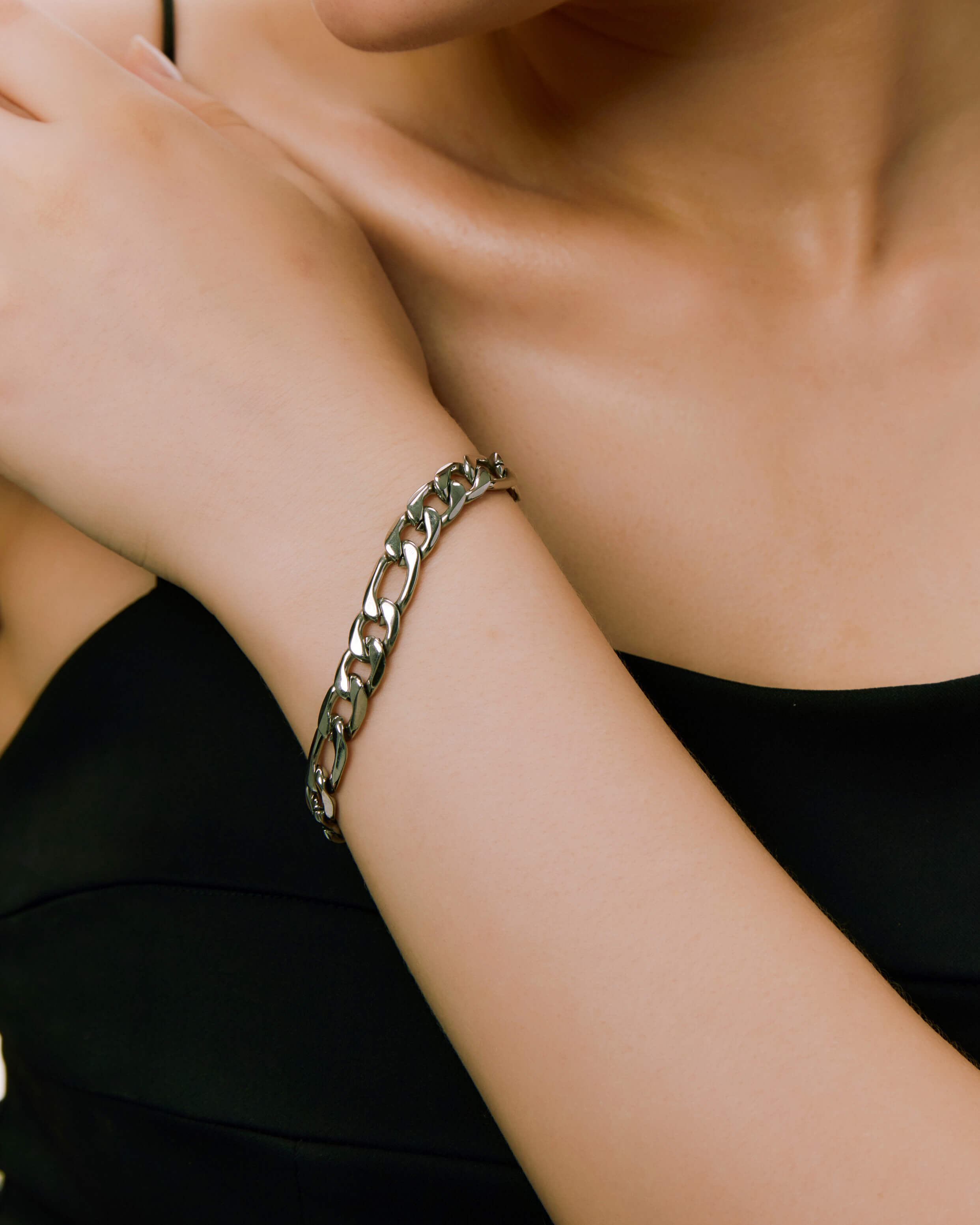 Figaro Chain Bracelet - Silver