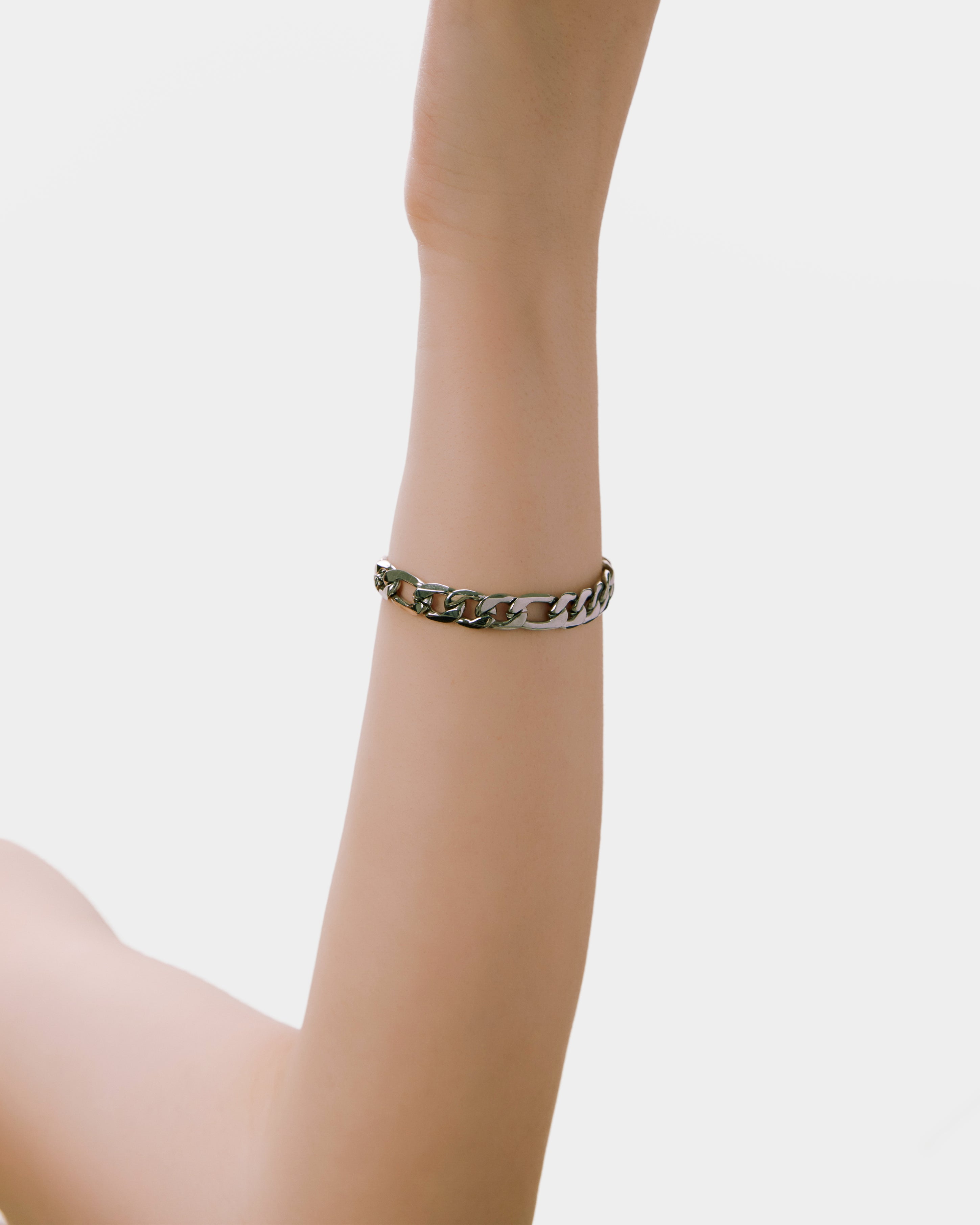 Figaro Chain Bracelet - Silver