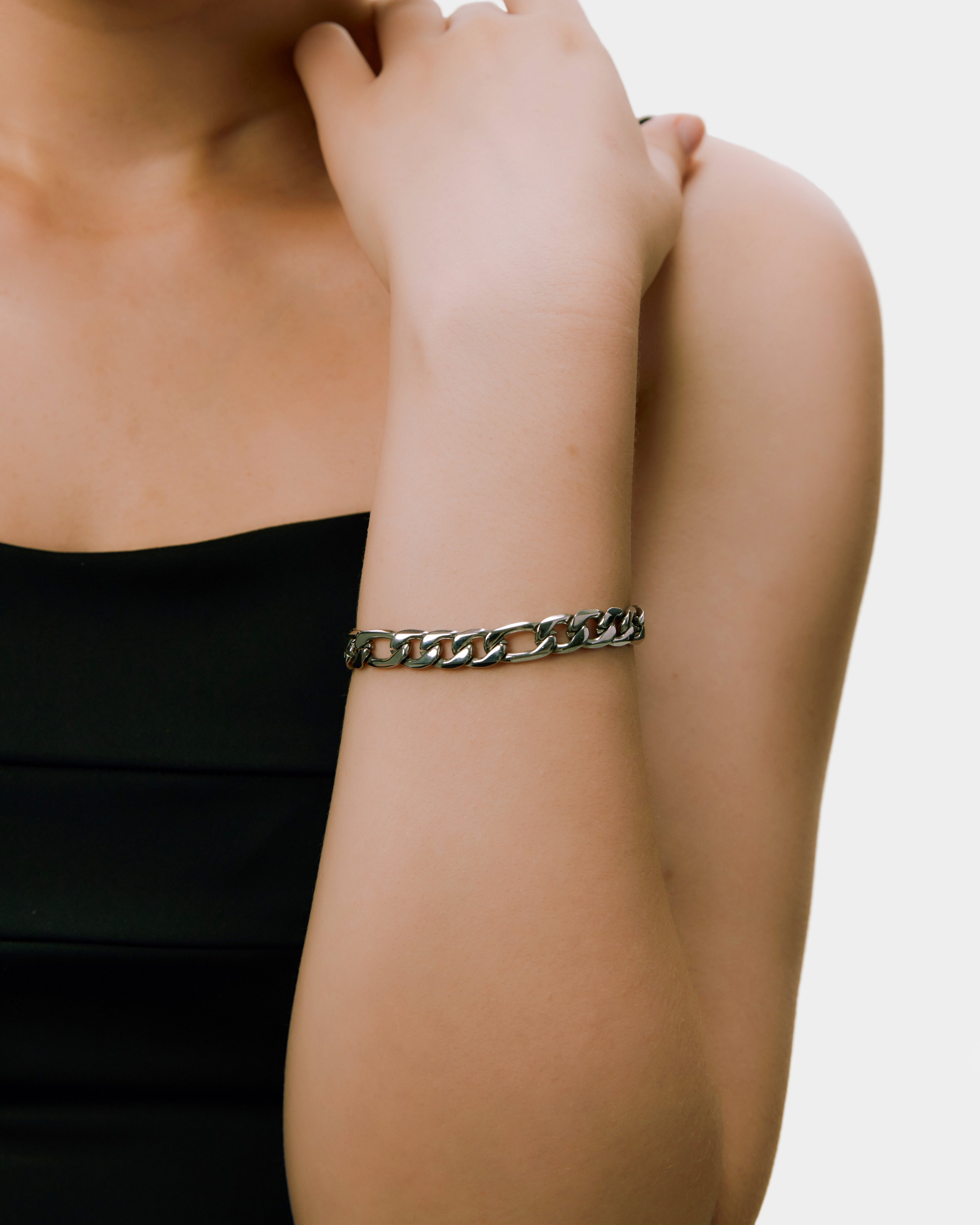 Figaro Chain Bracelet - Silver