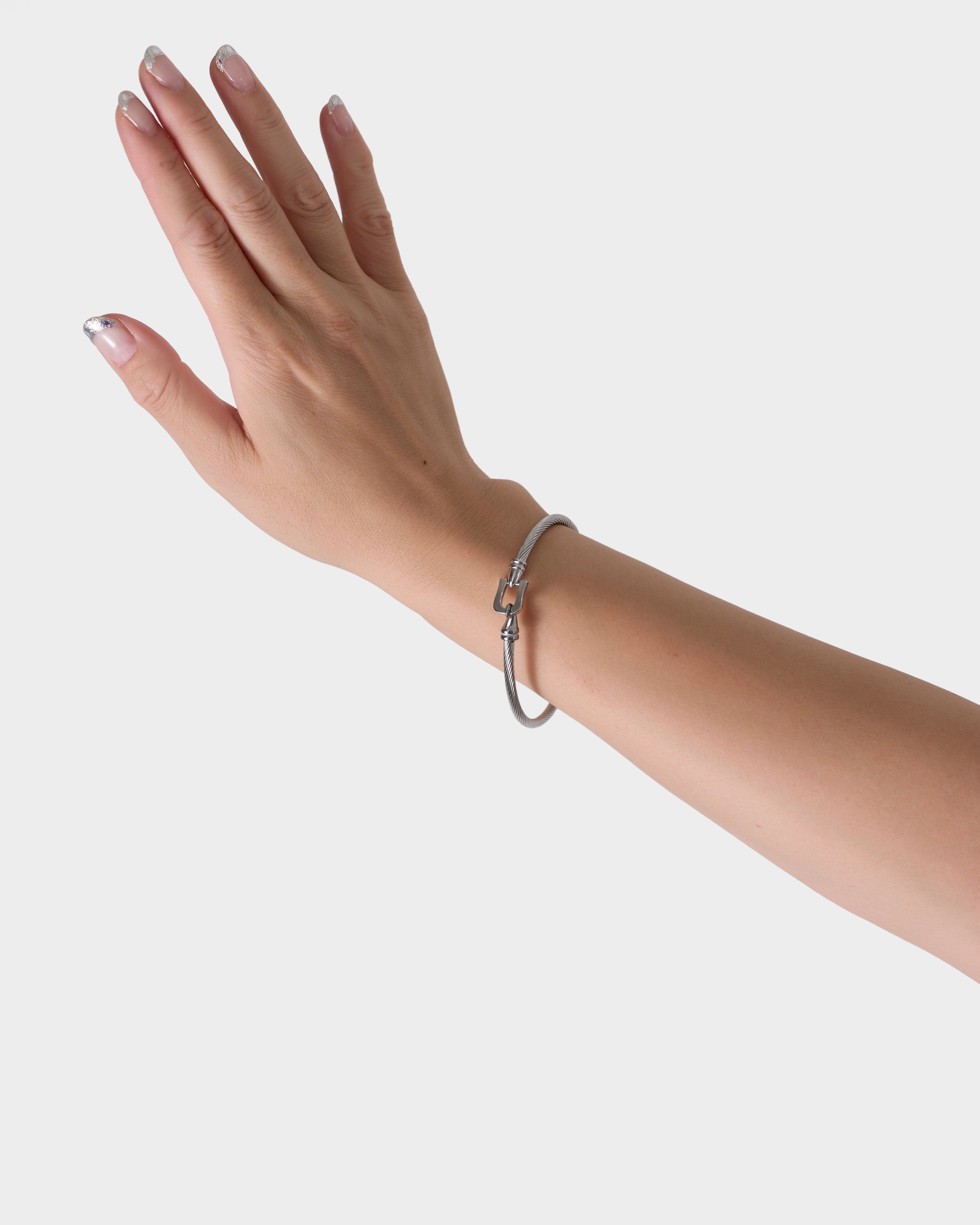 Horseshoe Bangle - Silver
