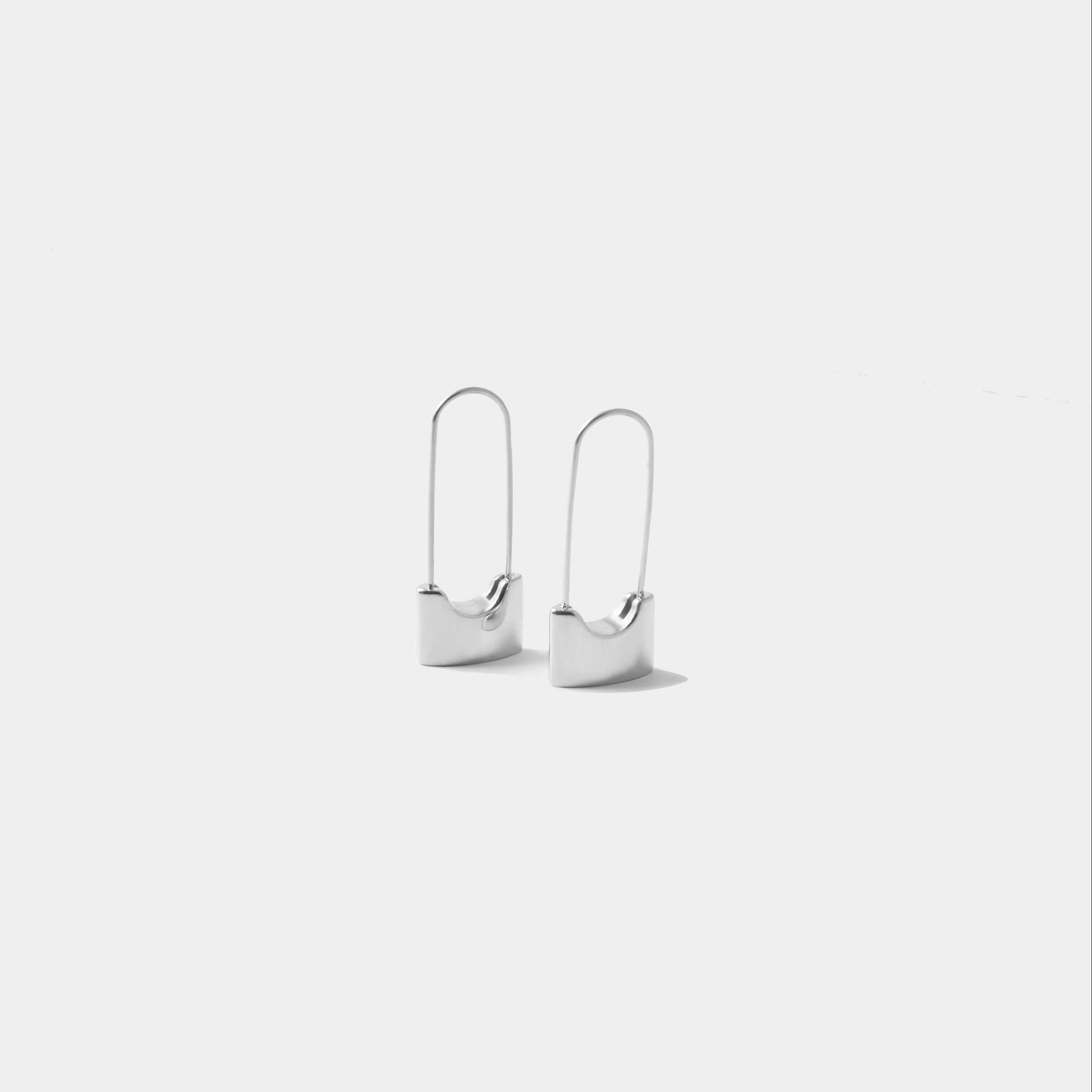 Lock pin earrings - Silver