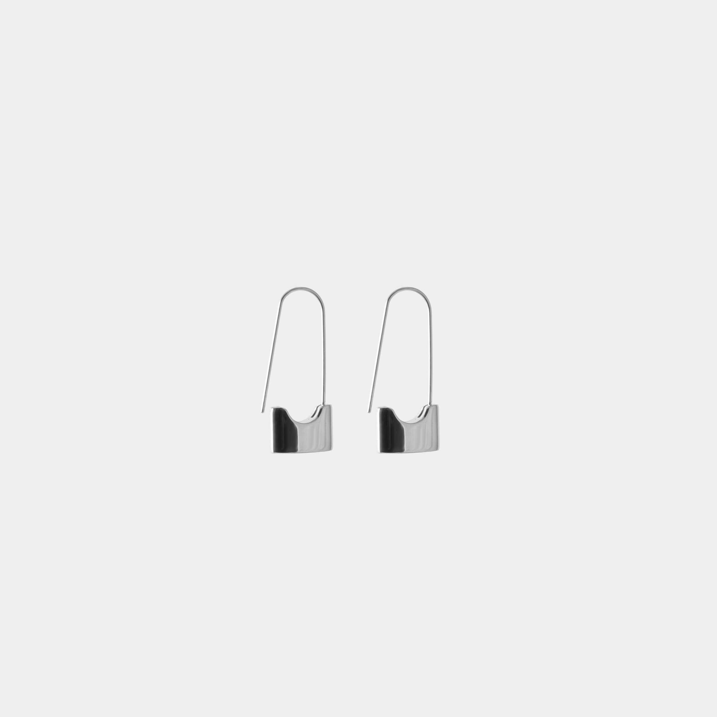 Lock pin earrings - Silver