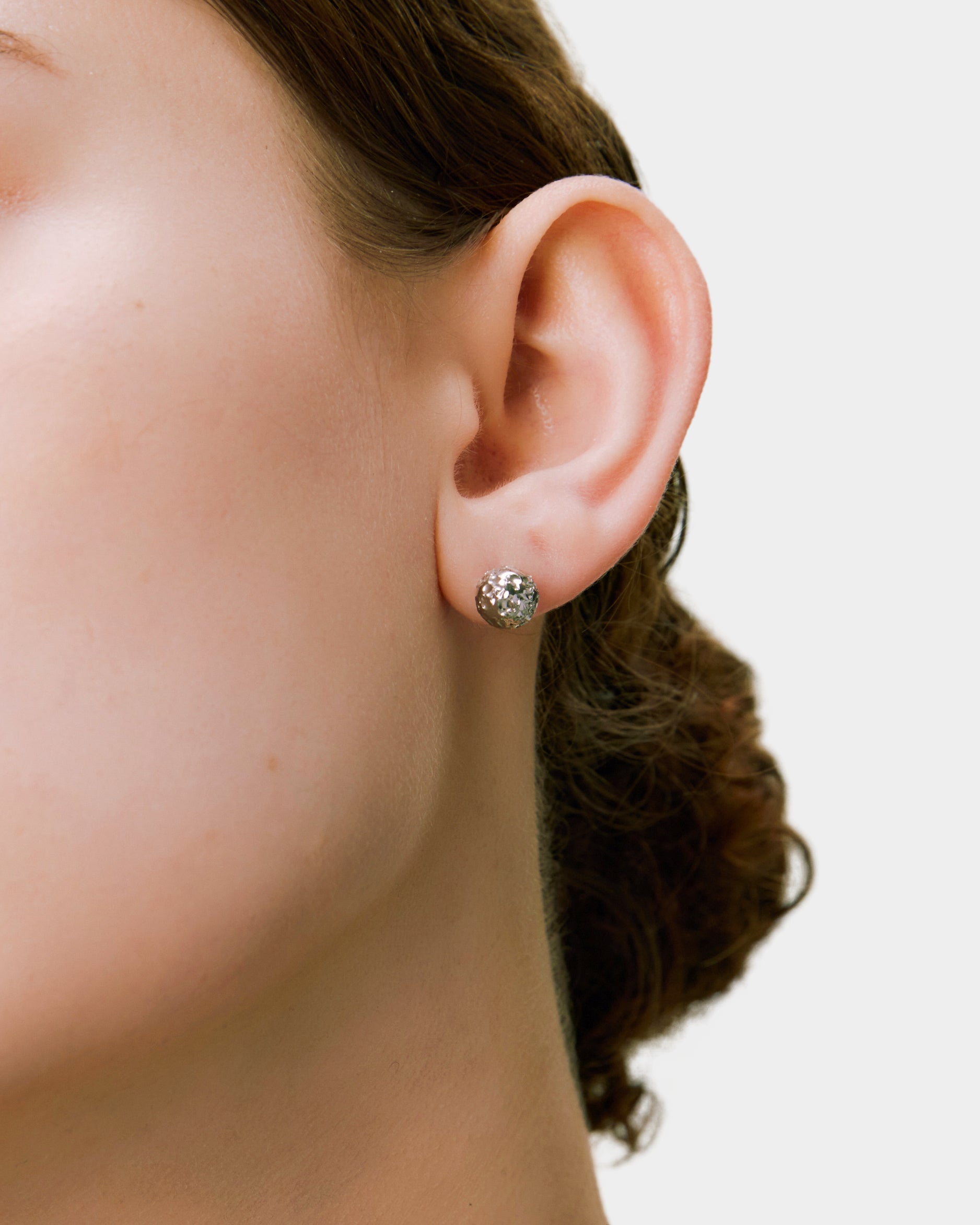 Luminous Moon Earrings - Silver